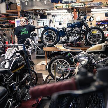 Chopper Dave and his 1953 Panhead build for Born-Free 8 - Photos by Lauren Beitel