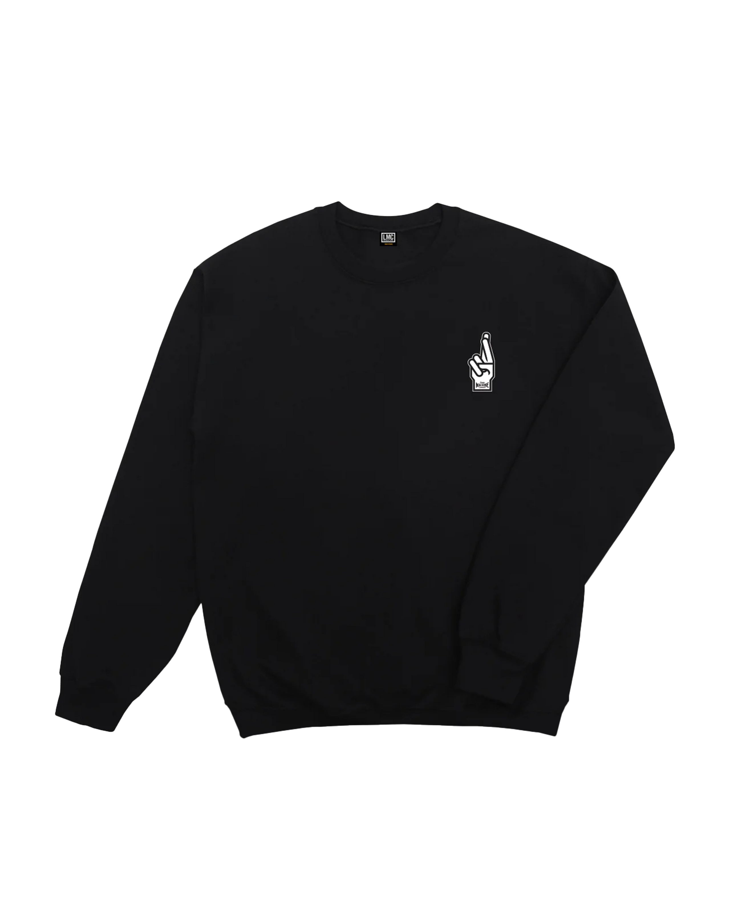 loser machine new og crewneck black (zoomed)