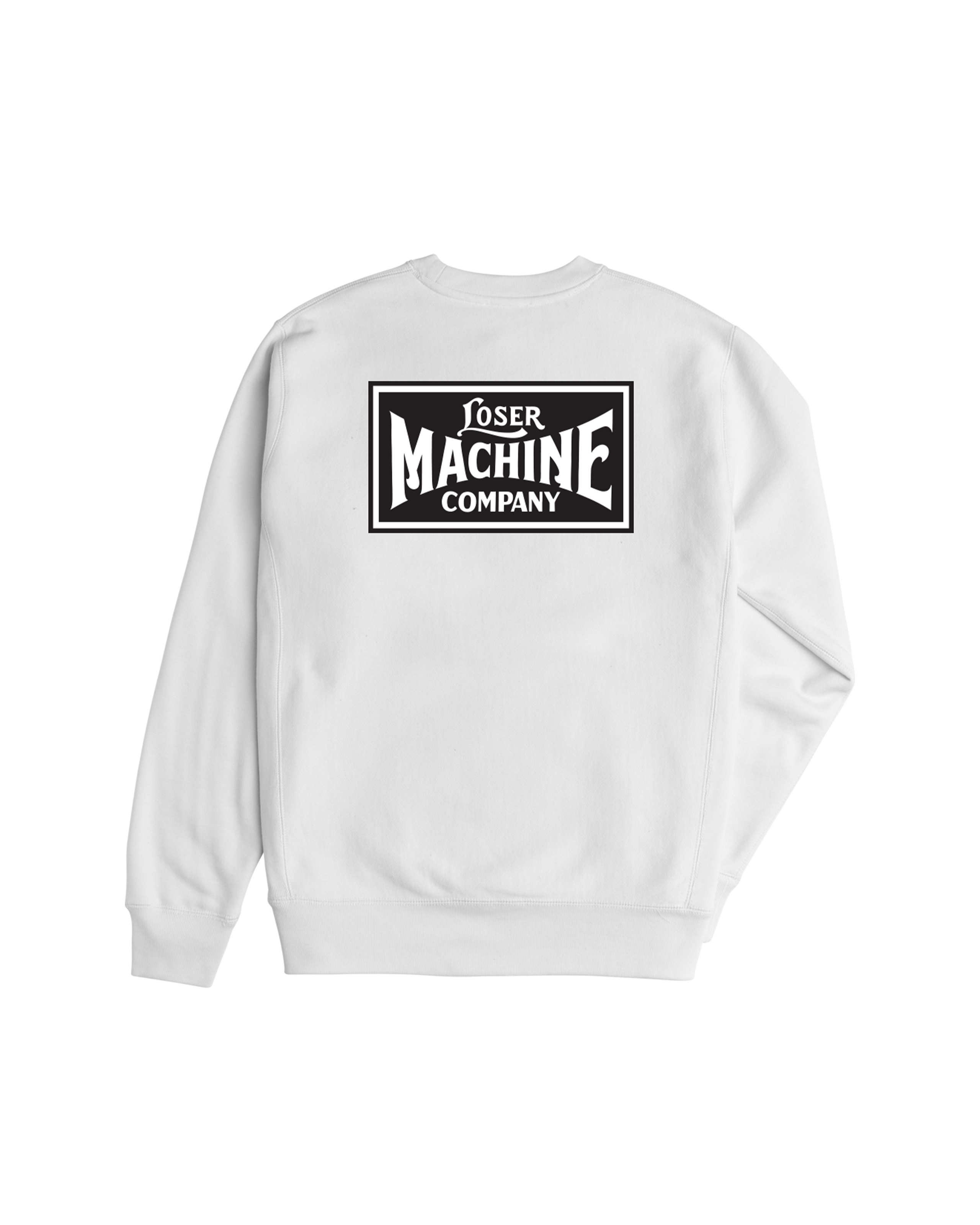 loser machine new og crewneck white (zoomed)