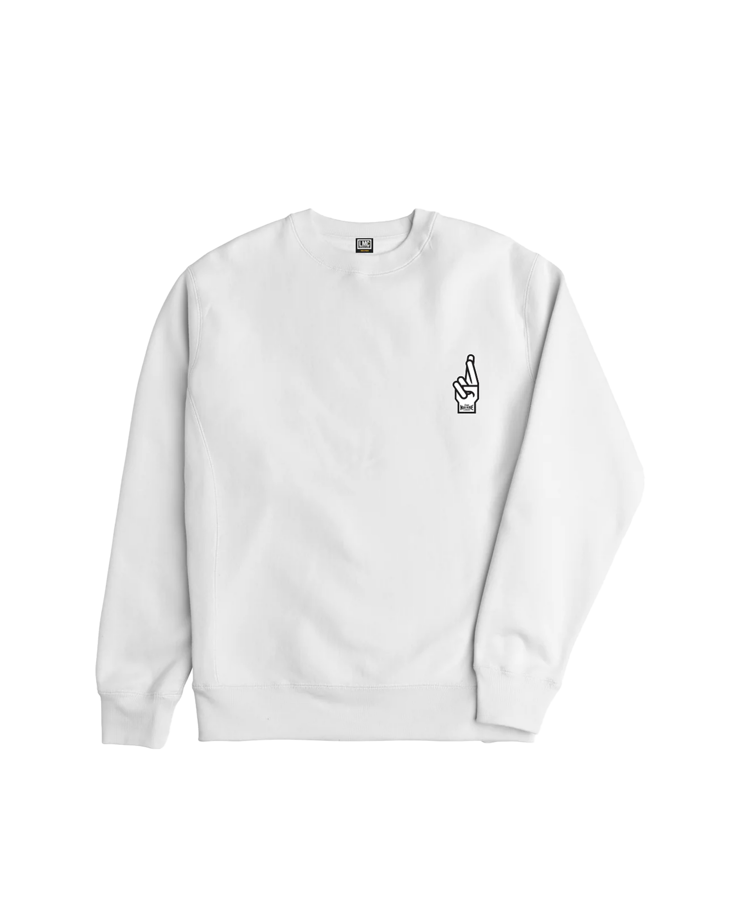 loser machine new og crewneck white (zoomed)