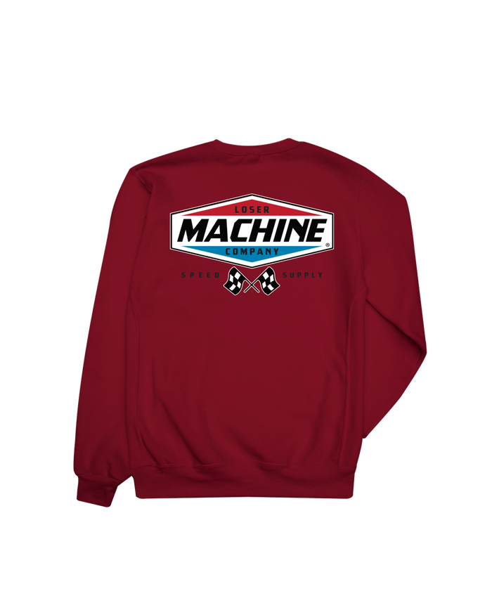 loser machine overdrive crewneck cardinal
