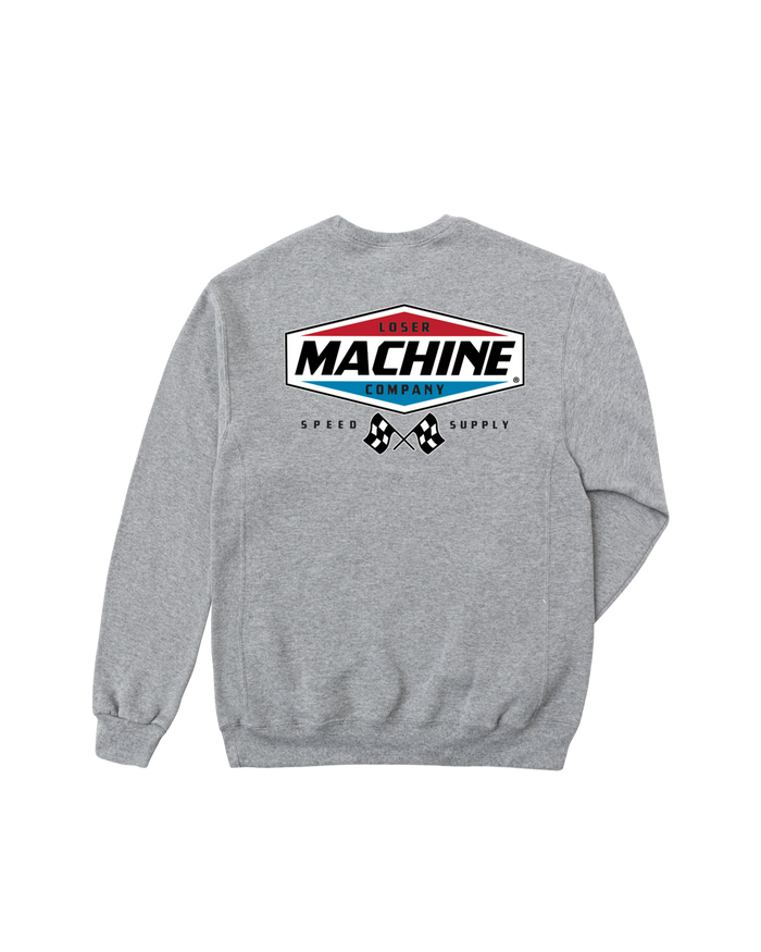 loser machine overdrive crewneck heather grey