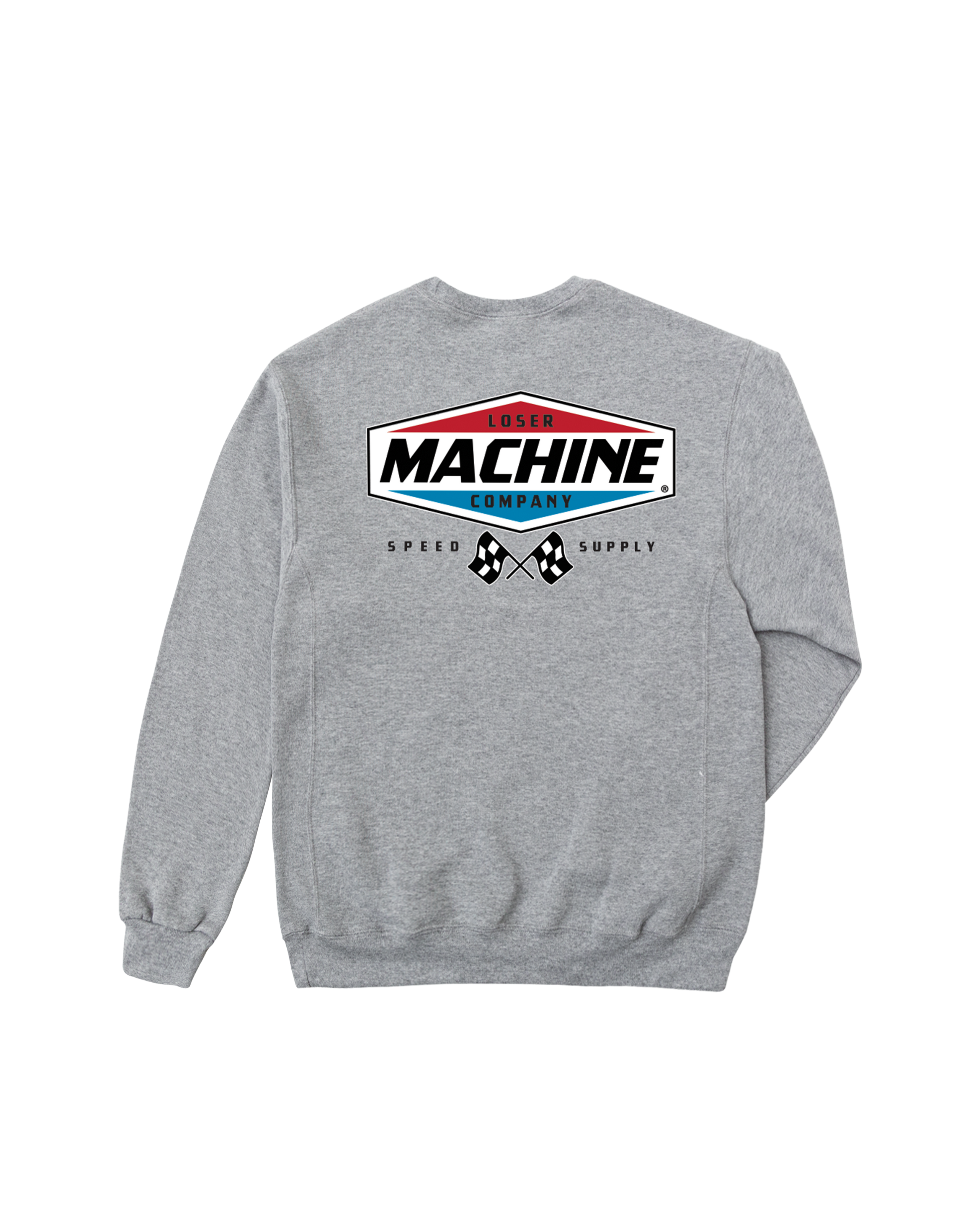 loser machine overdrive crewneck heather grey (zoomed)