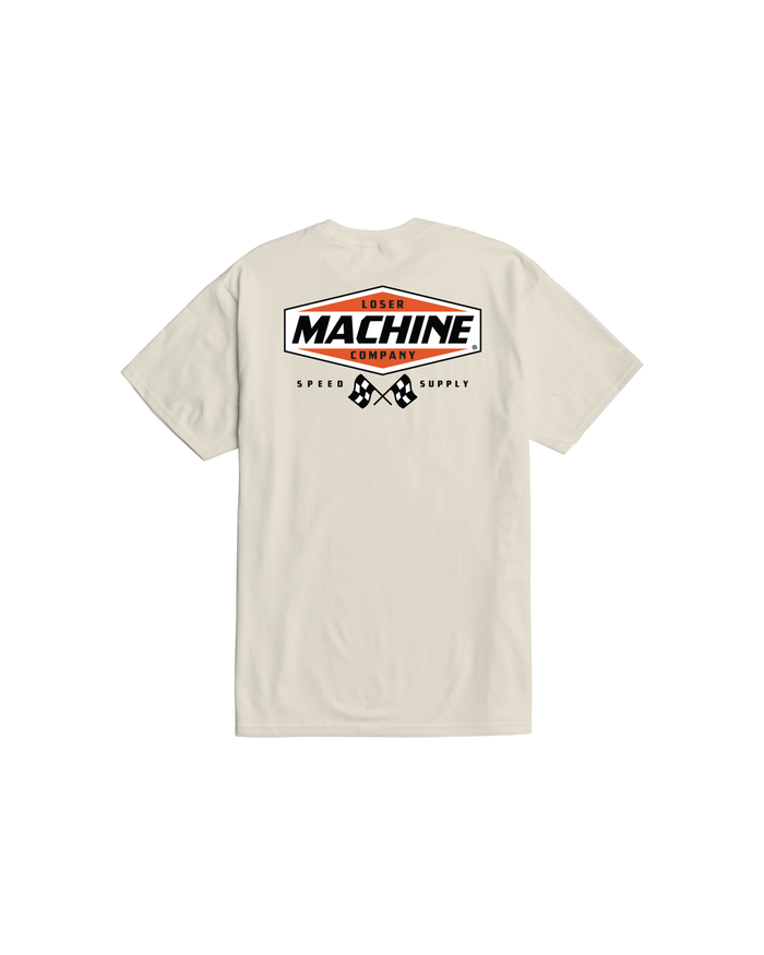 loser machine overdrive stock t-shirt cream