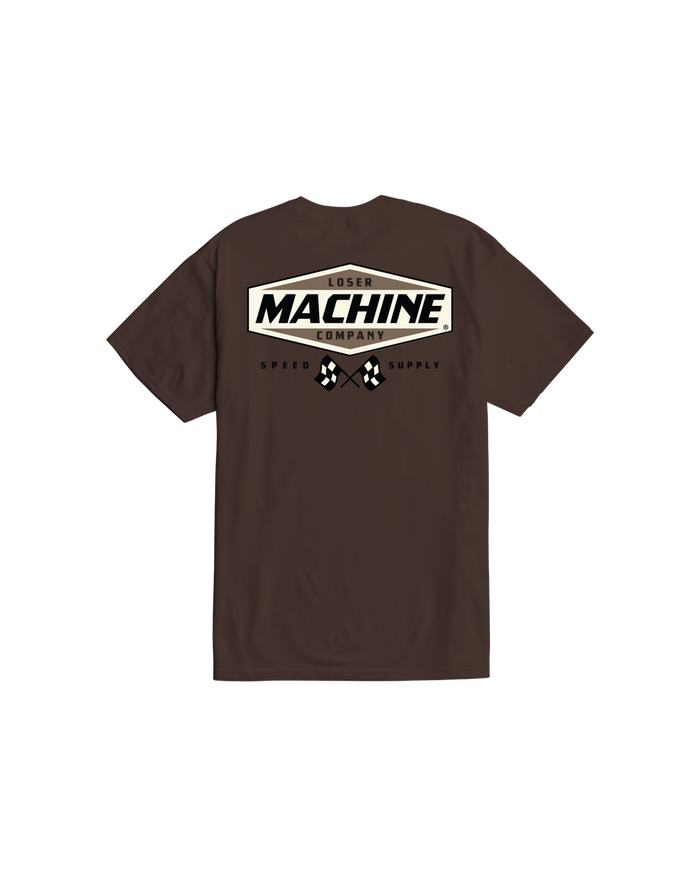 loser-machine-overdrive-stock-t-shirt-java-brown