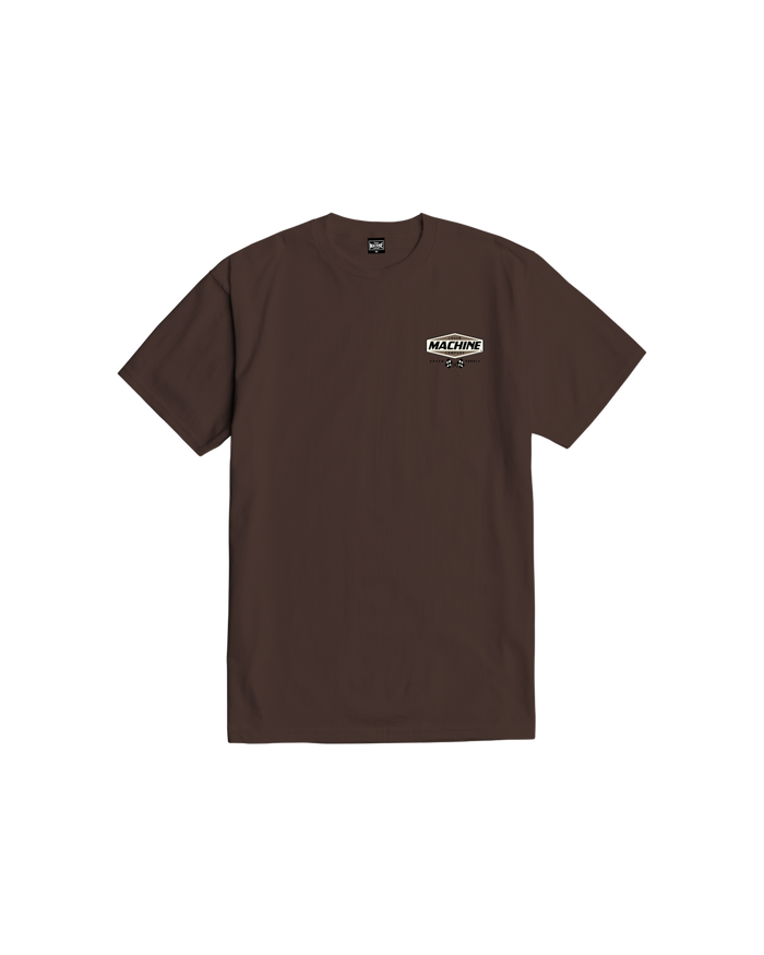 loser-machine-overdrive-stock-t-shirt-java-brown