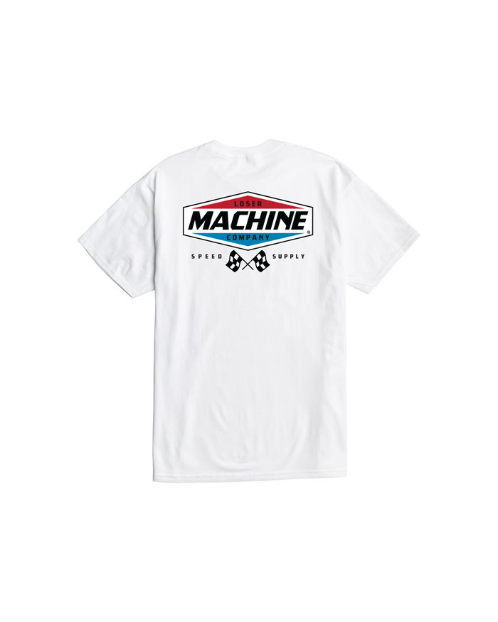 loser machine overdrive stock t-shirt white