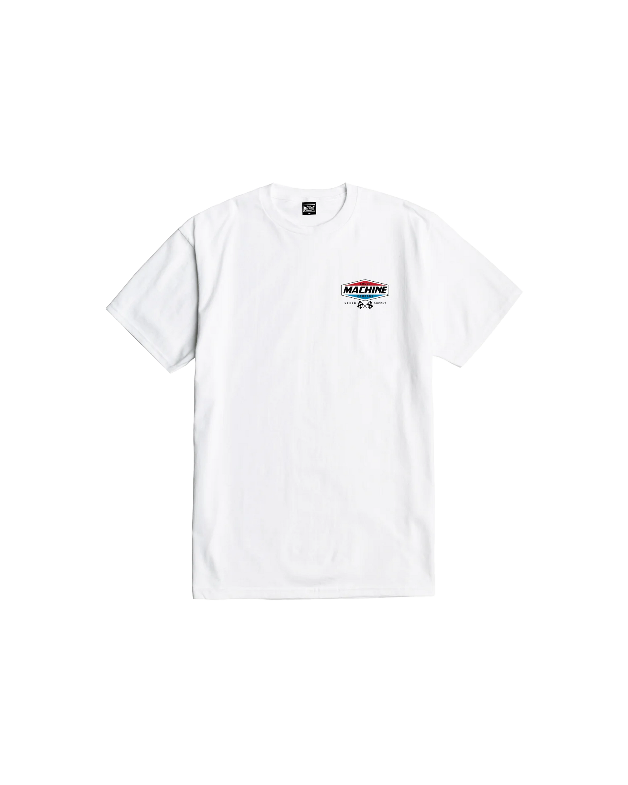 loser machine overdrive stock t-shirt white (zoomed)