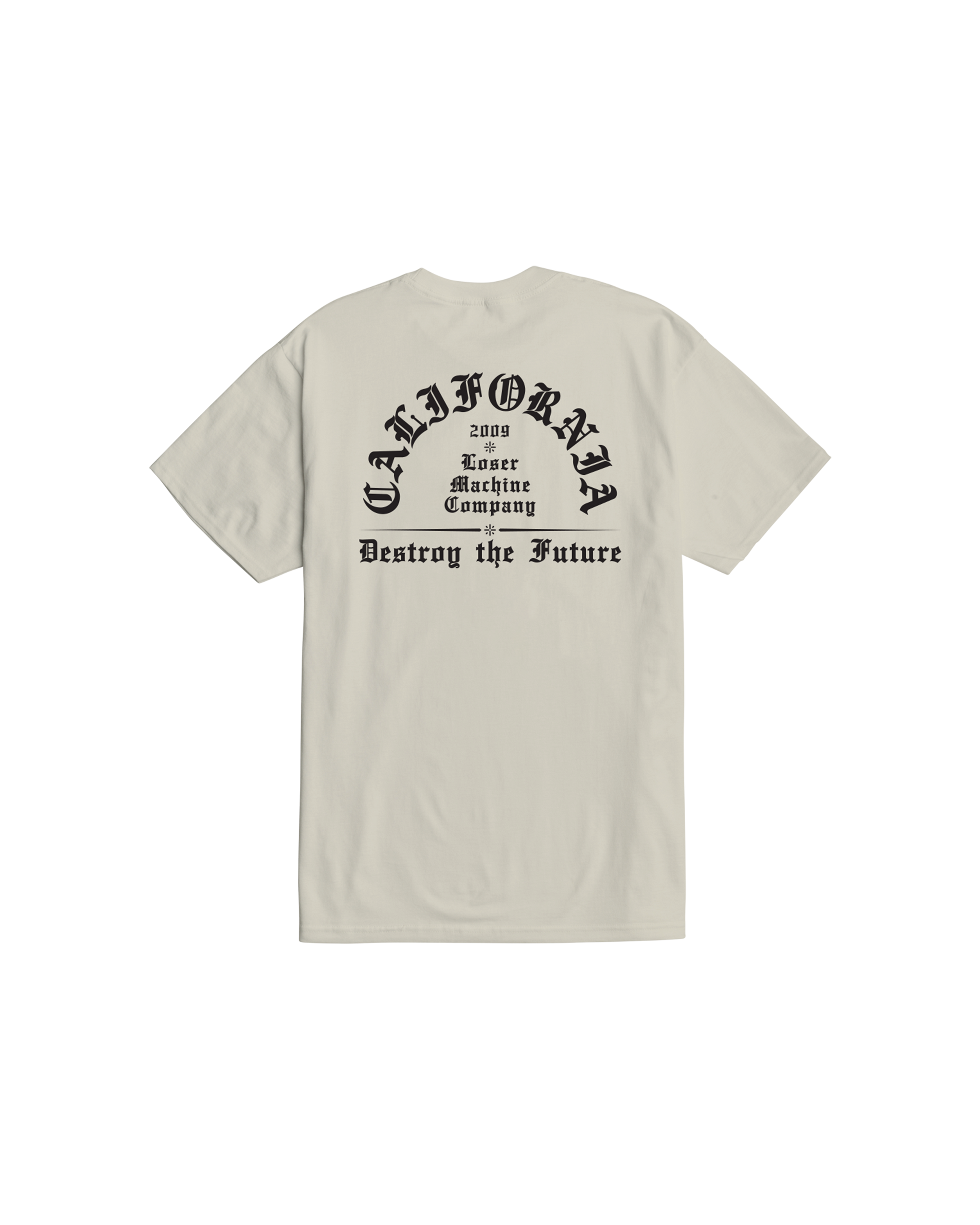 loser machine established stock t-shirt cream (zoomed)