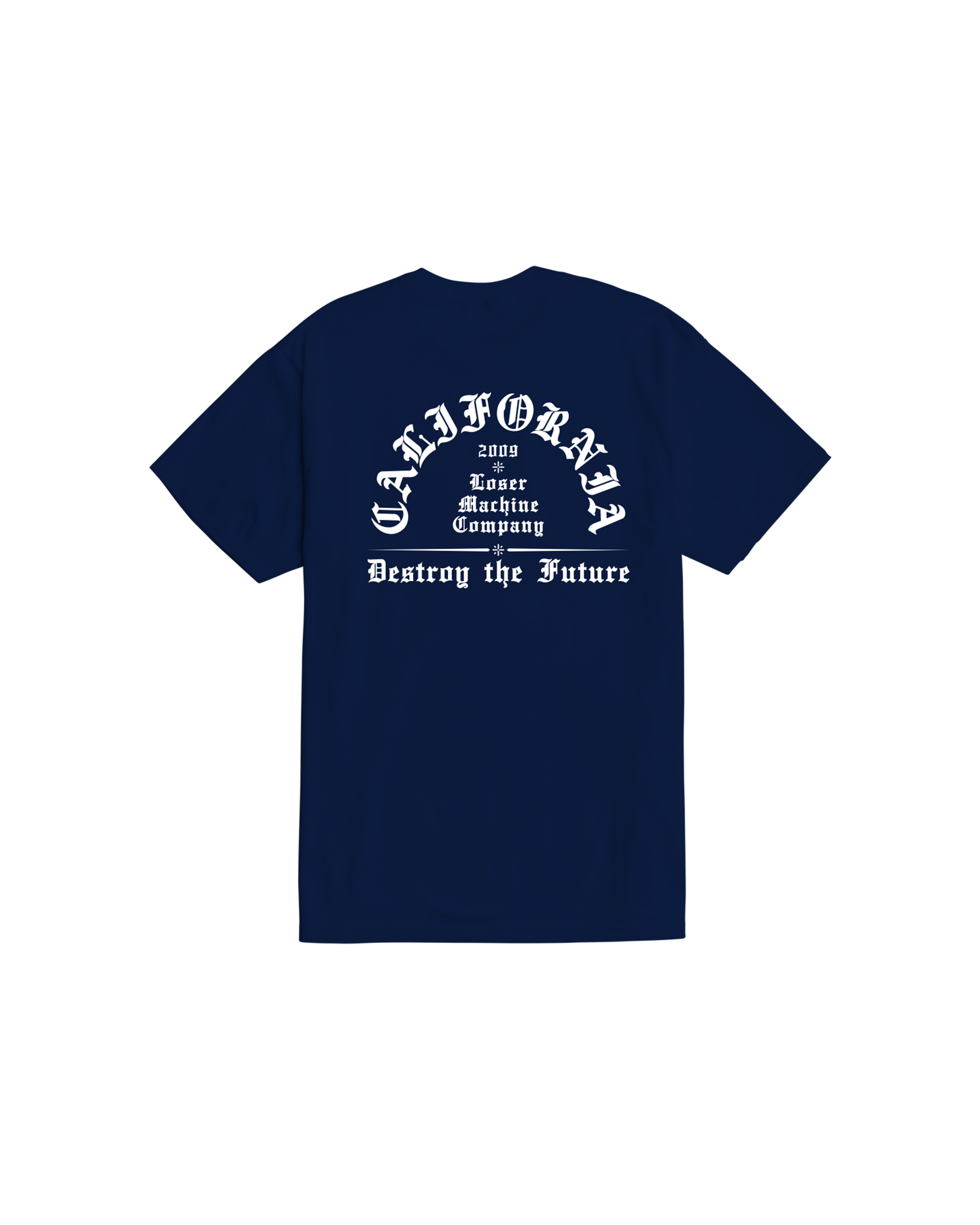 loser machine established stock t-shirt navy (zoomed)