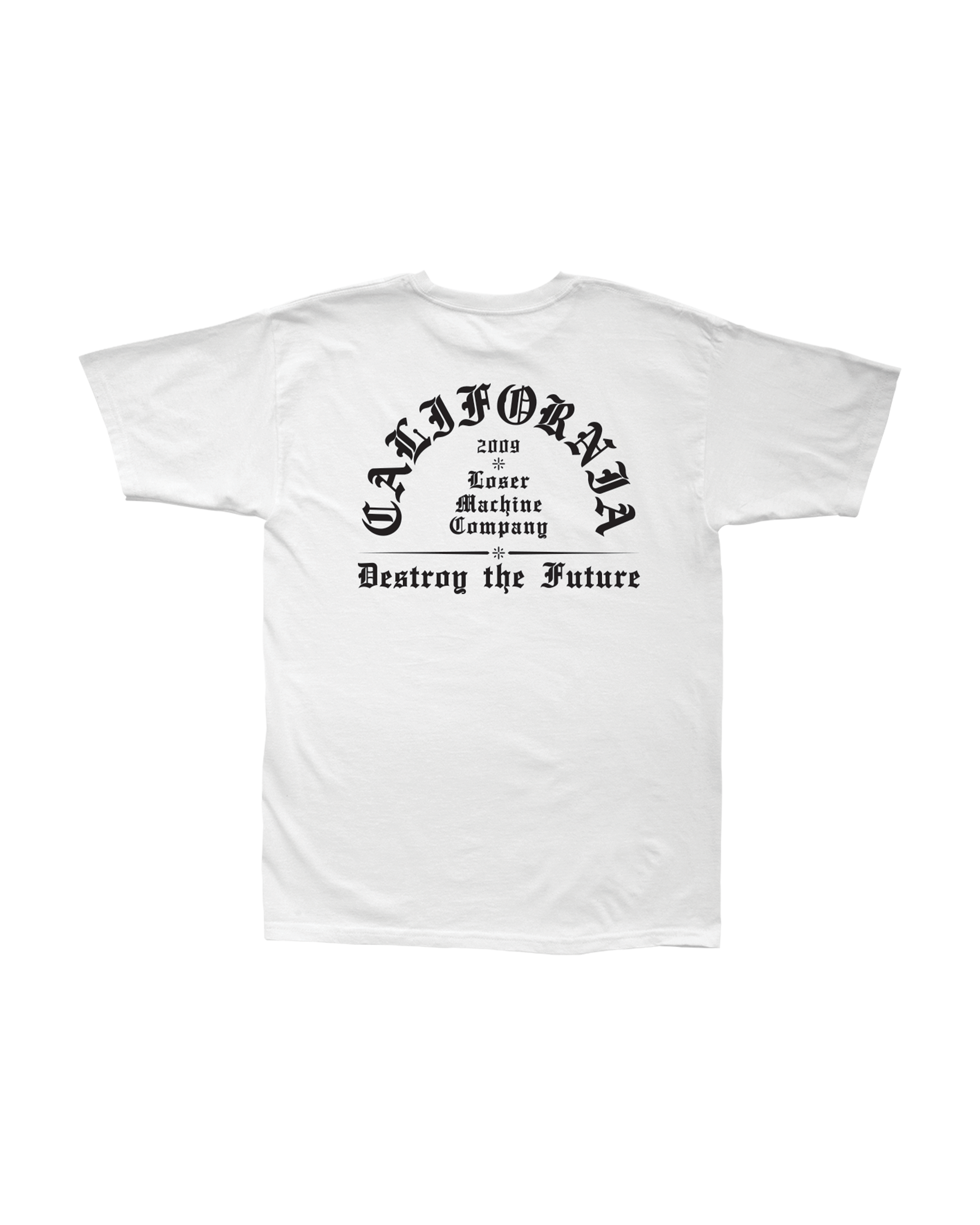 loser machine established stock t-shirt white (zoomed)