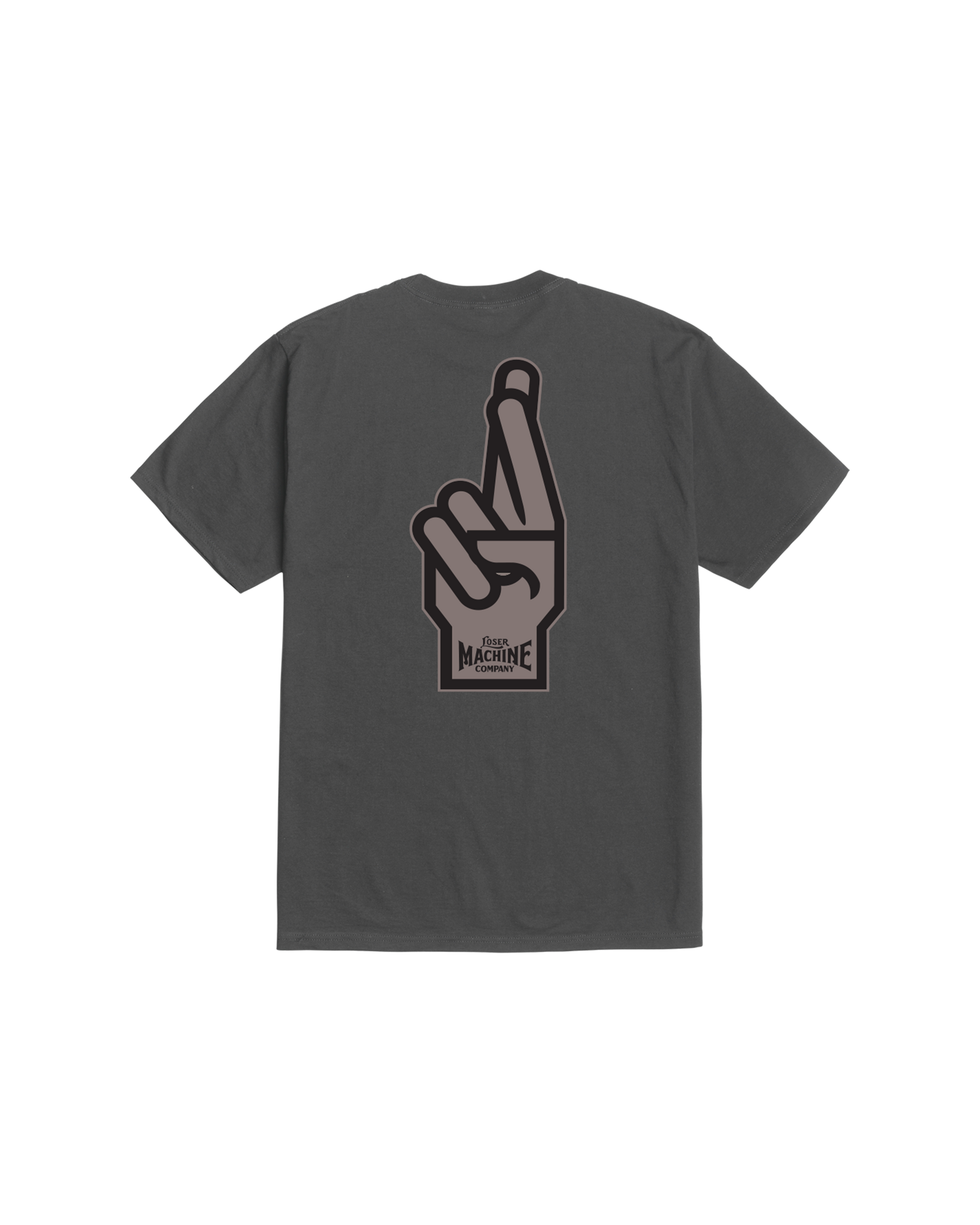 loser-machine-good-luck-fingers-stock-t-shirt-vintage-black (zoomed)