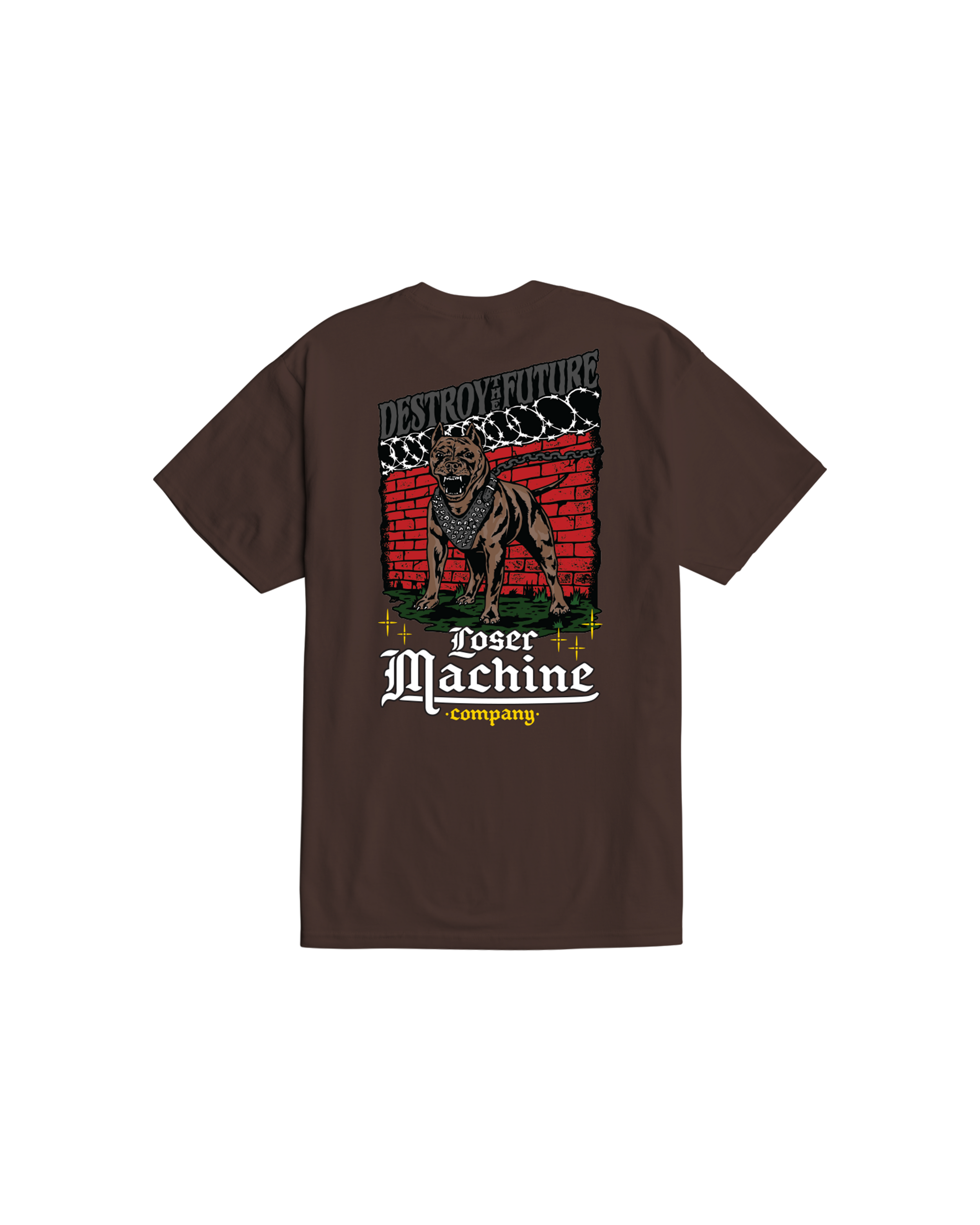 loser-machine-guard-dog-stock-t-shirt-java-brown (zoomed)