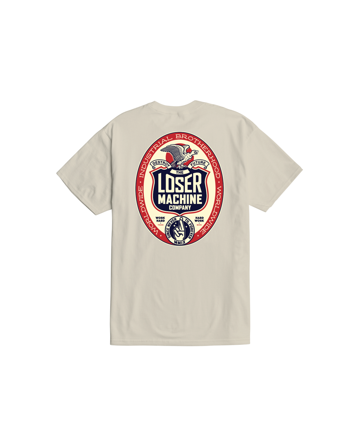 loser-machine-work-hard-stock-t-shirt-cream