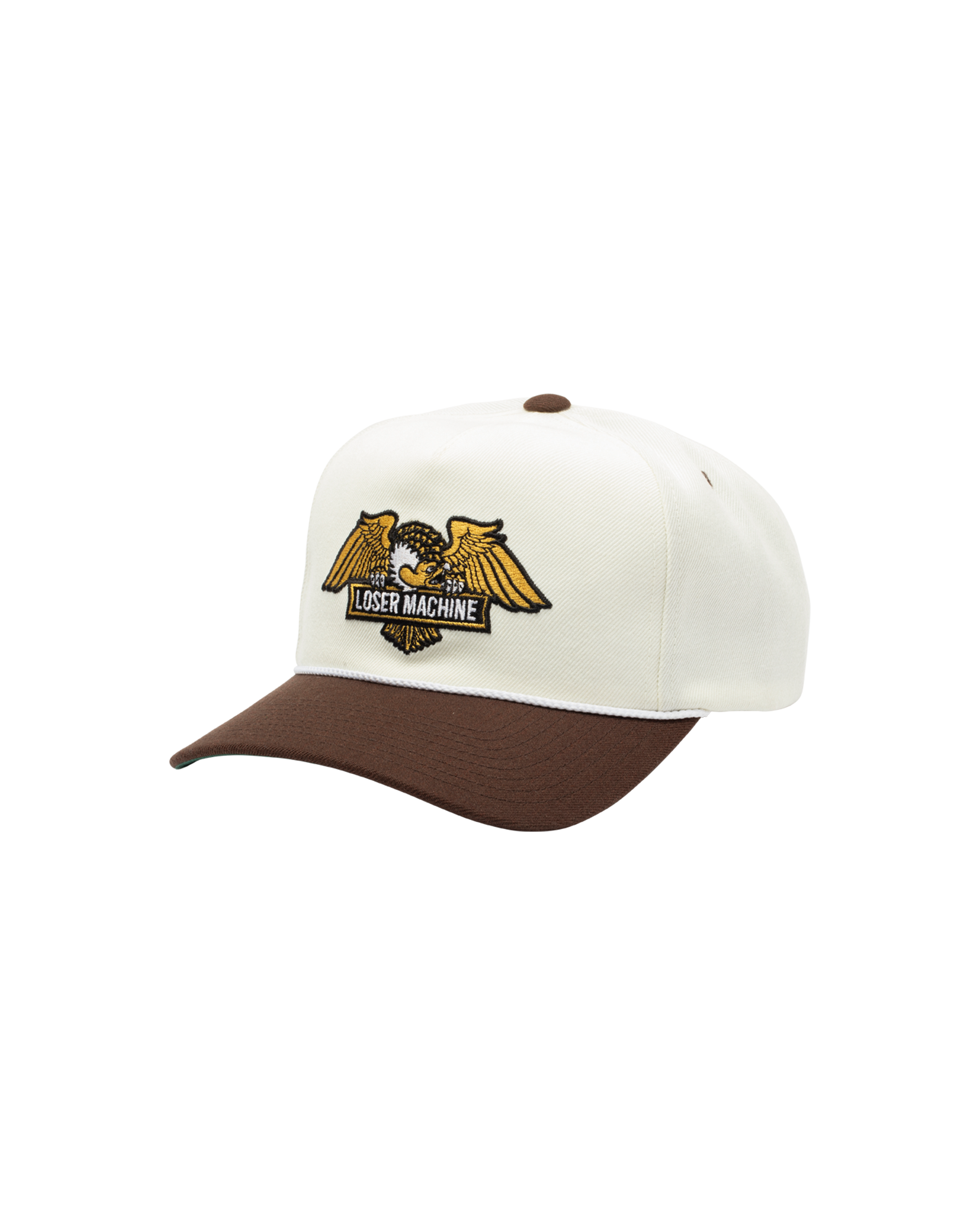 loser-machine-wings-high-profile-hat-white-brown (zoomed)