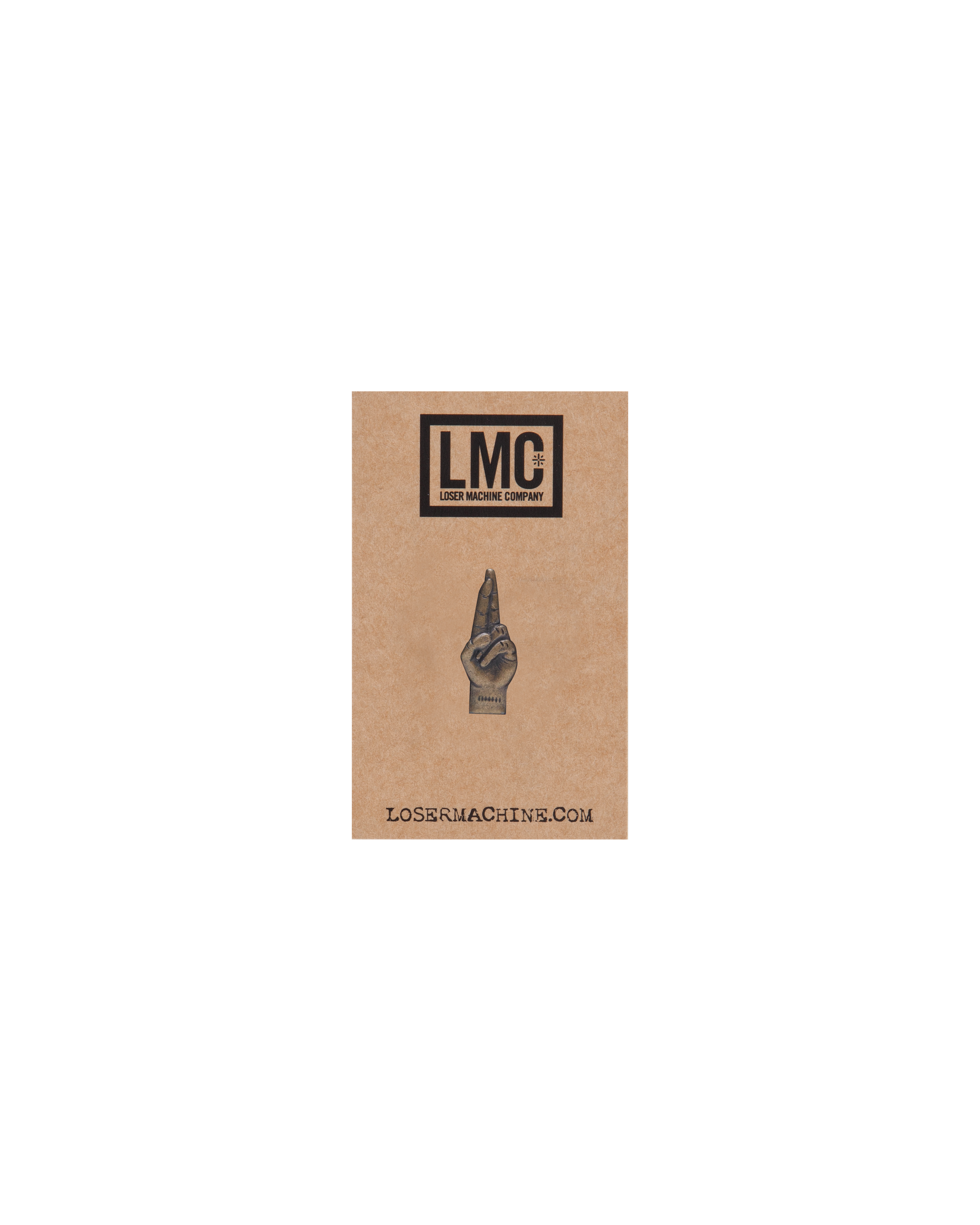 loser machine lmc good luck pin antique brass (zoomed)