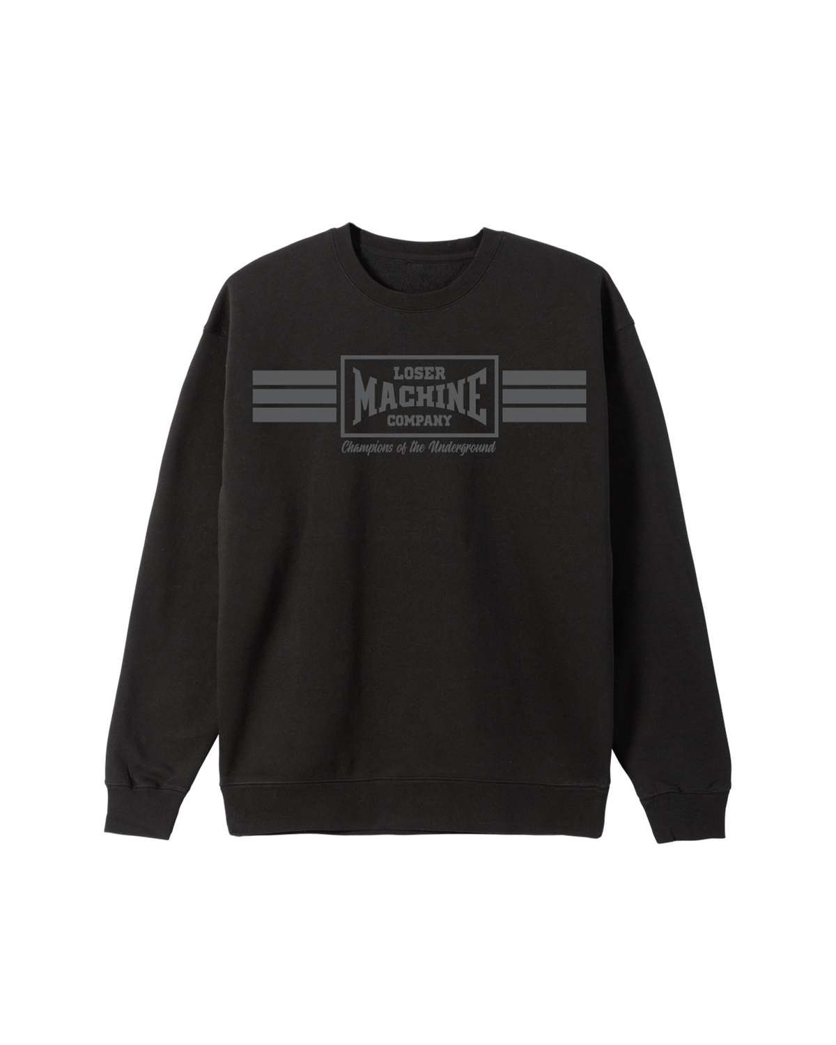 loser machine warm ups crewneck black