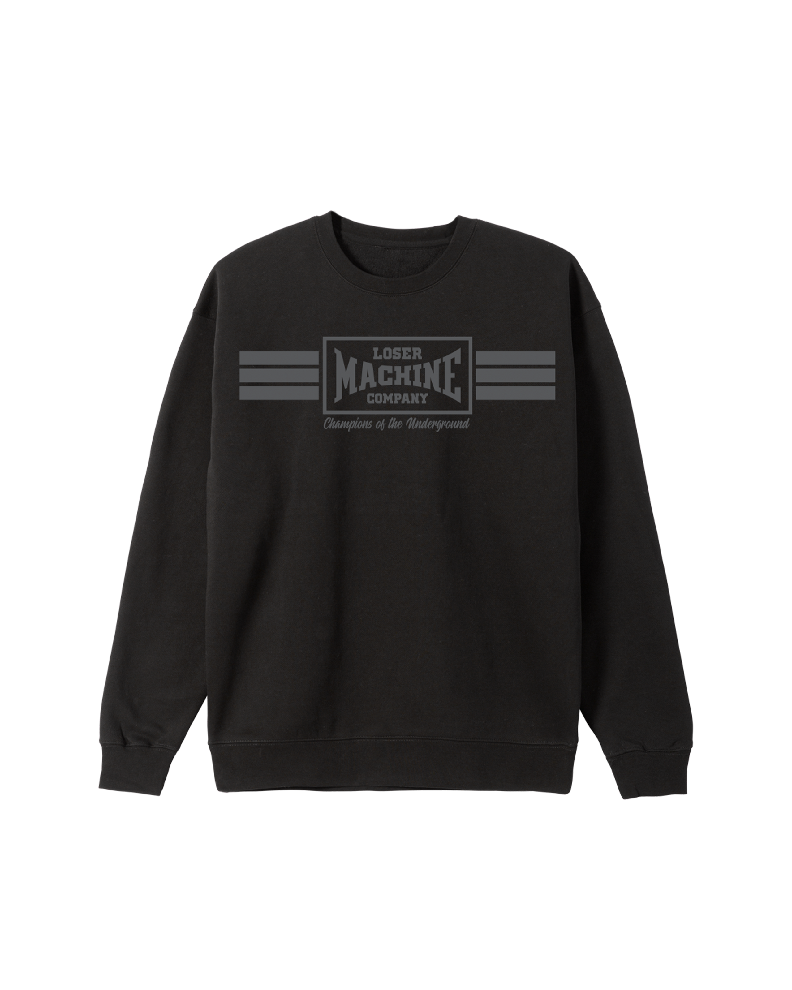 loser machine warm ups crewneck black