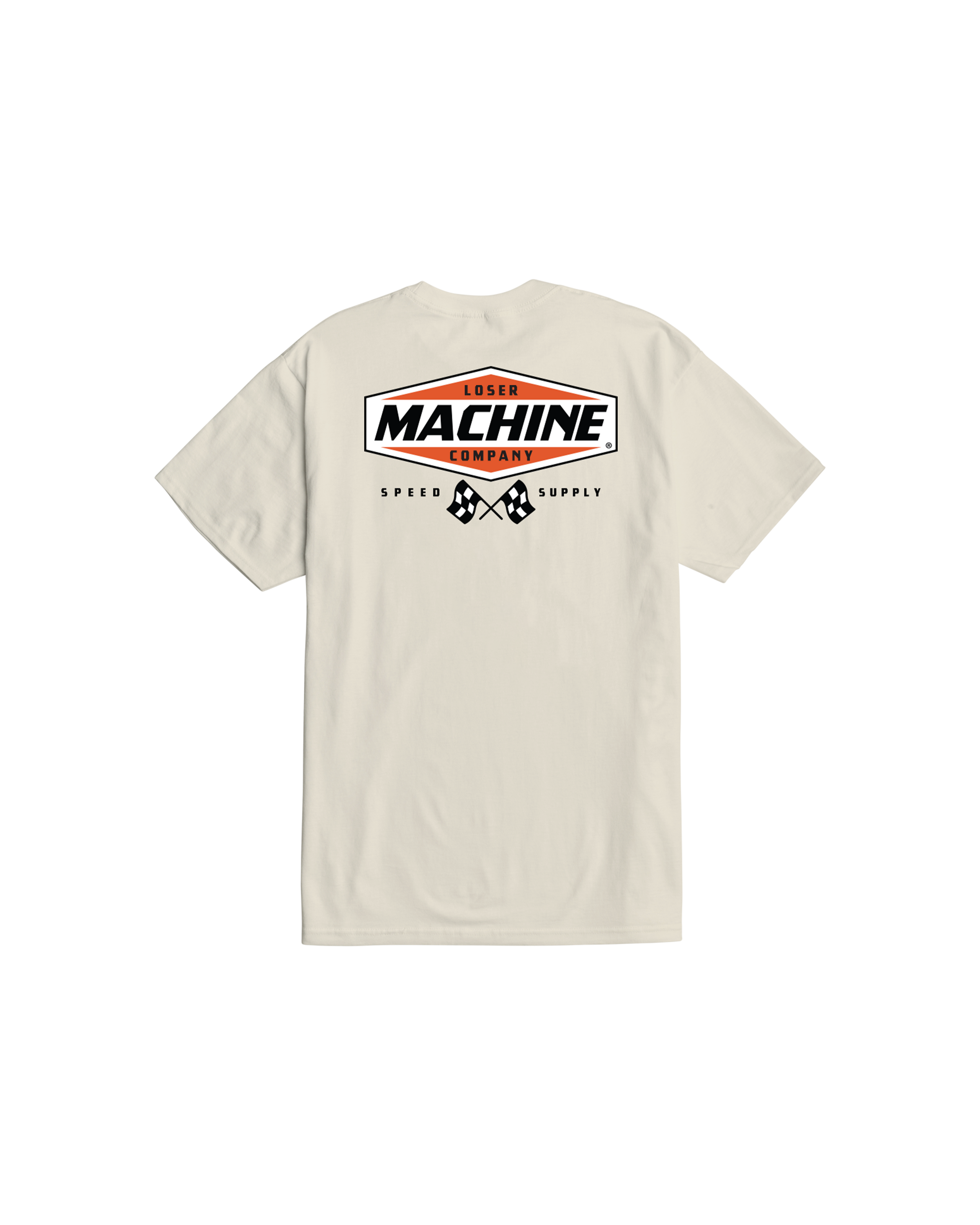 loser machine overdrive stock t-shirt cream