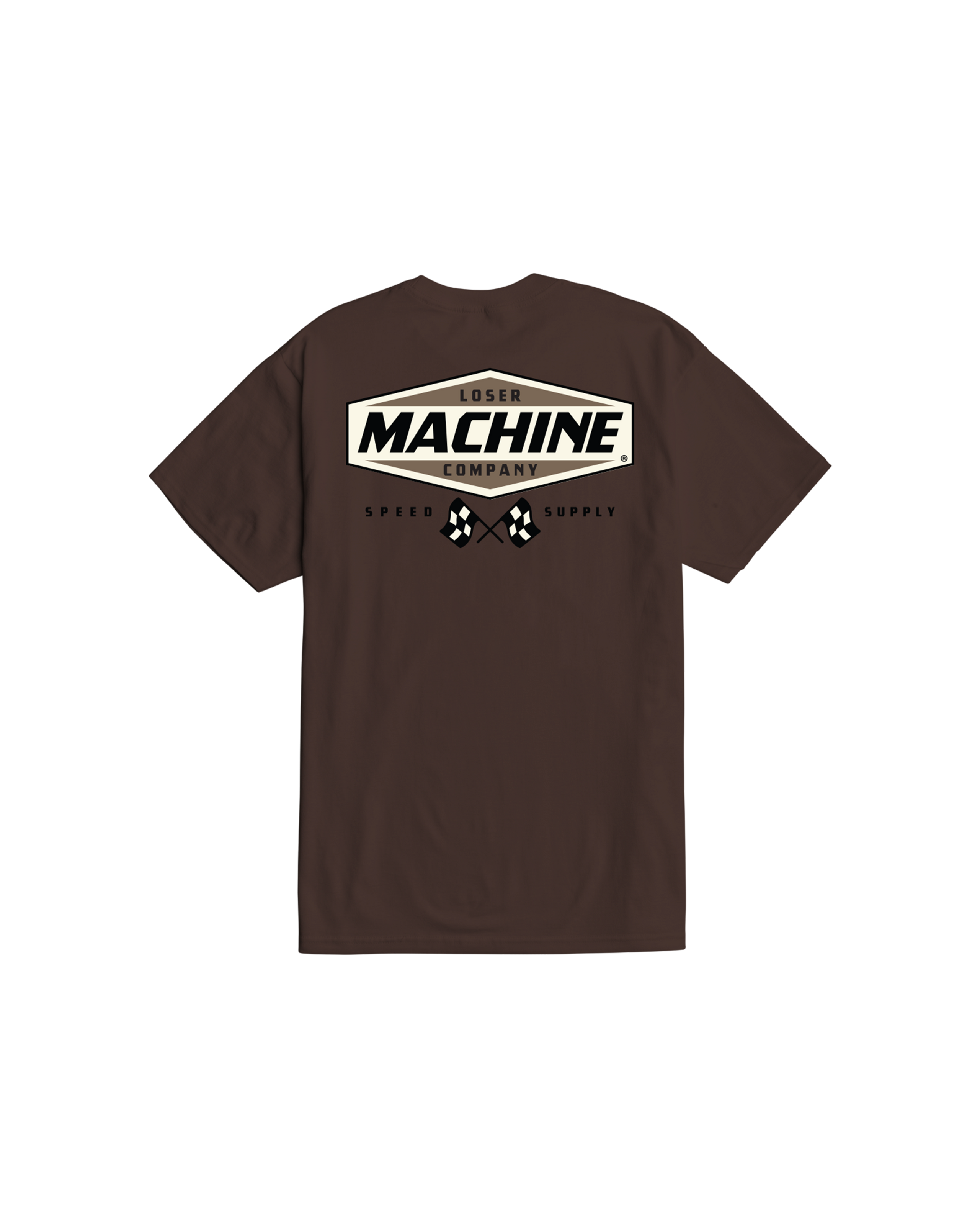loser-machine-overdrive-stock-t-shirt-java-brown