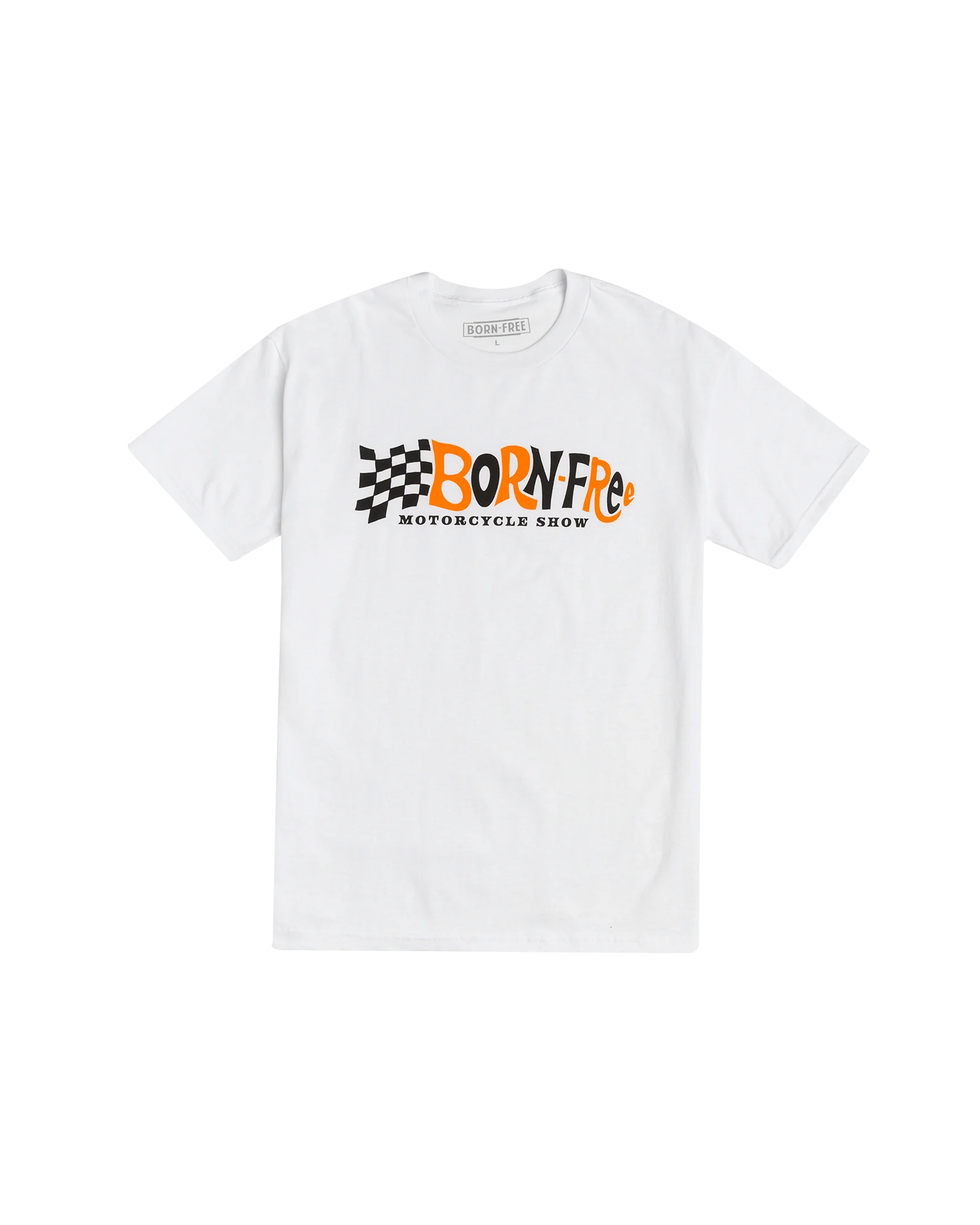 loser machine born free checkered stock t-shirt white