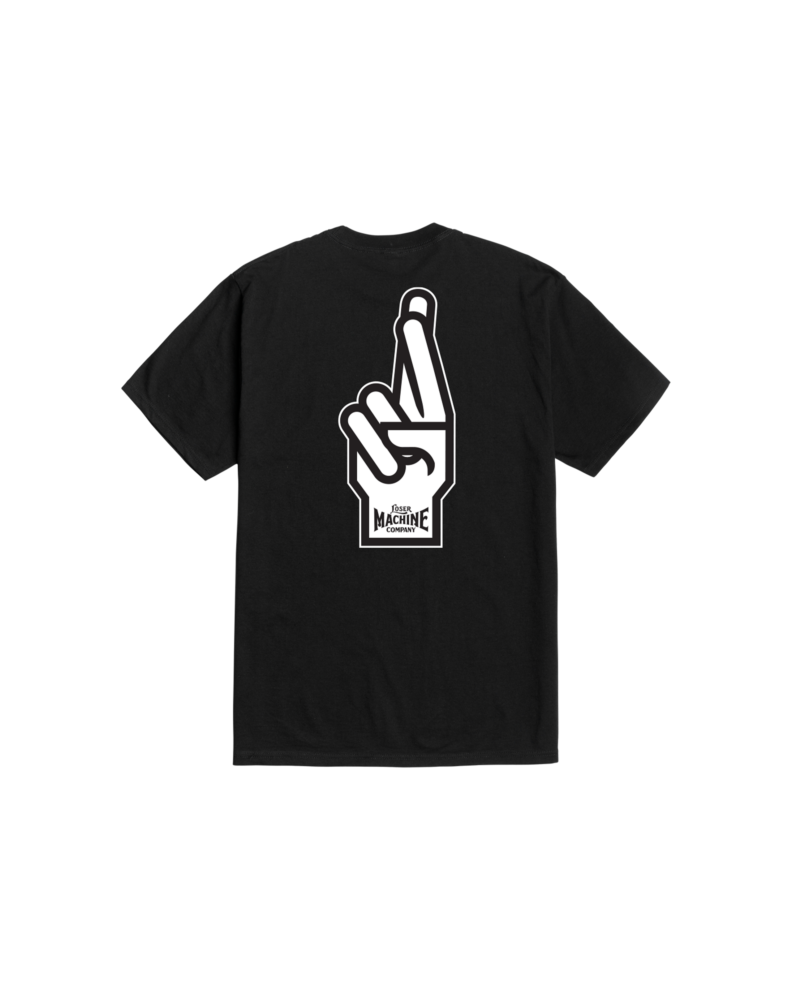loser machine good luck fingers stock t-shirt black