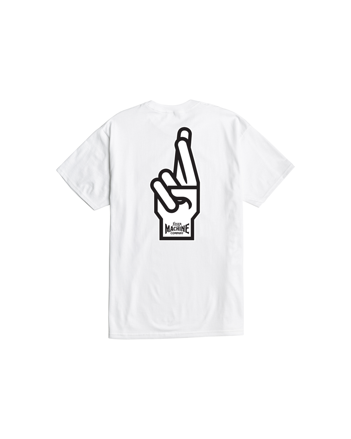 loser machine good luck fingers stock t-shirt white