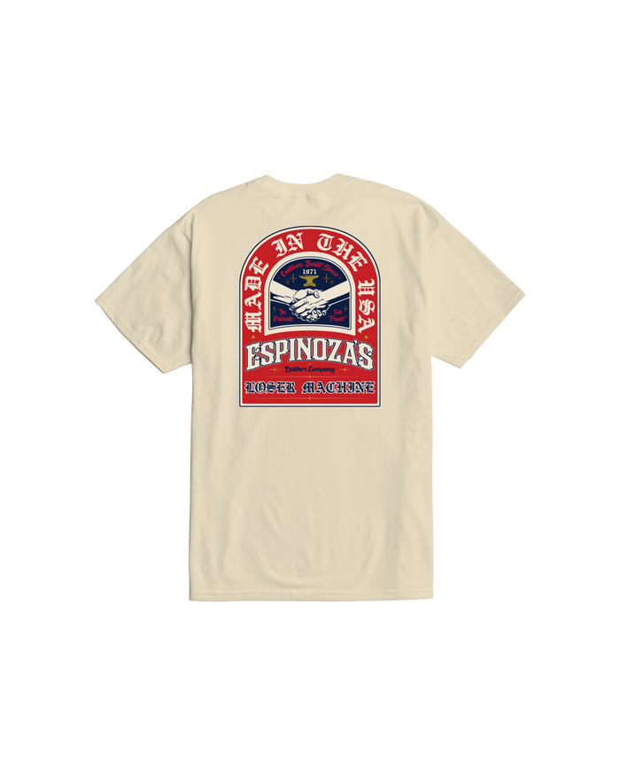 loser machine handshake stock t-shirt cream