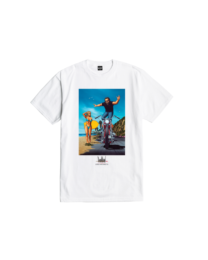 loser machine showin off stock t-shirt white