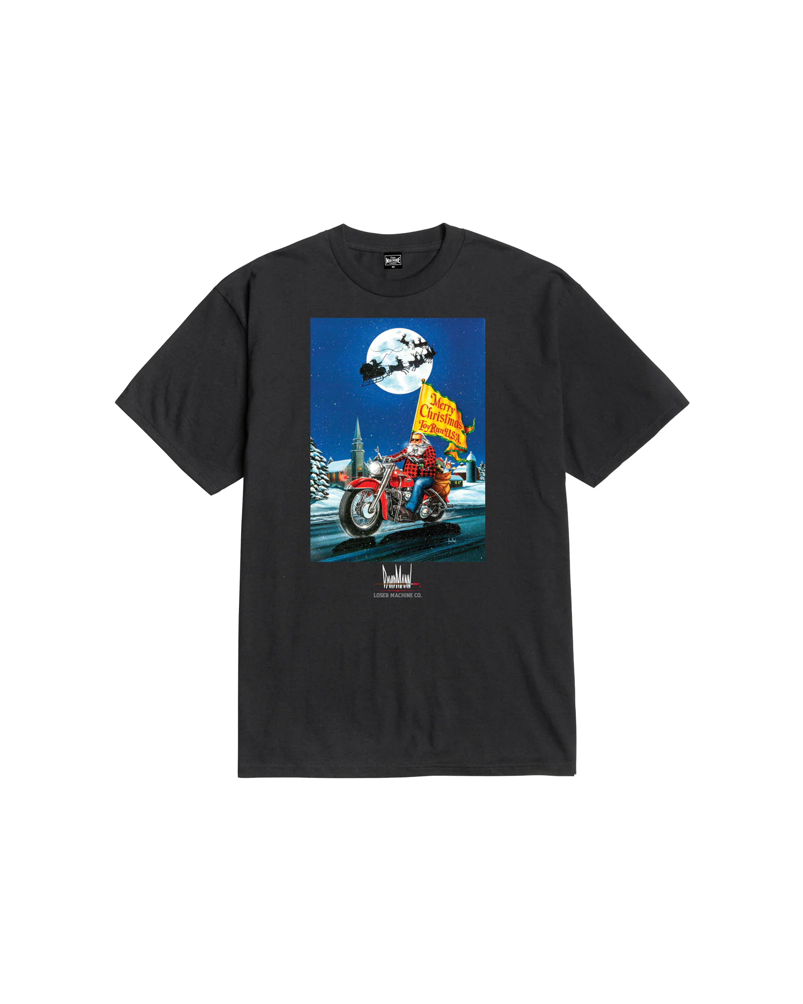loser machine christmas stock t-shirt black