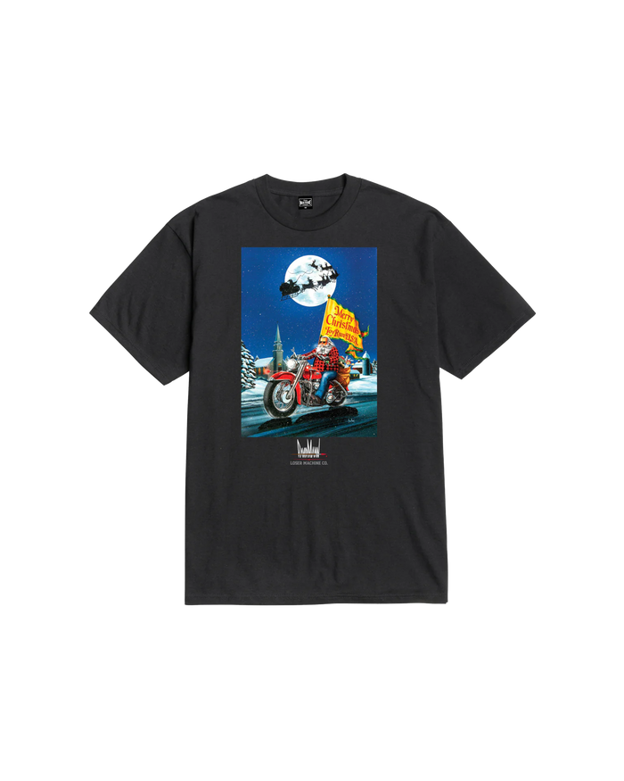 loser machine christmas stock t-shirt black