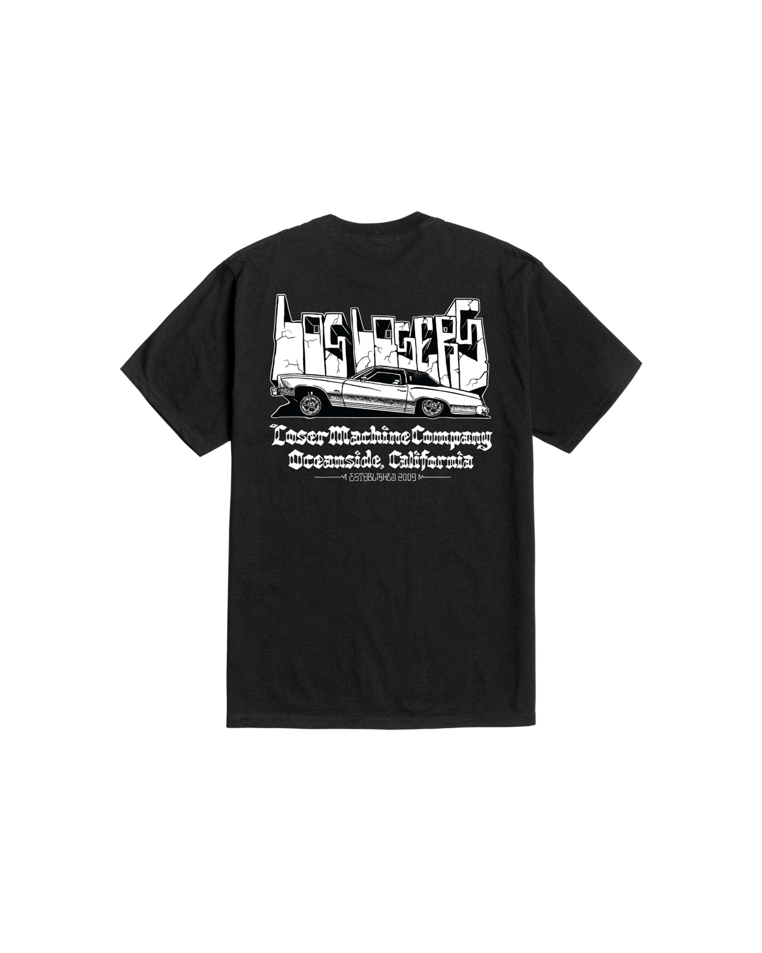 loser machine hood rich stock t-shirt black