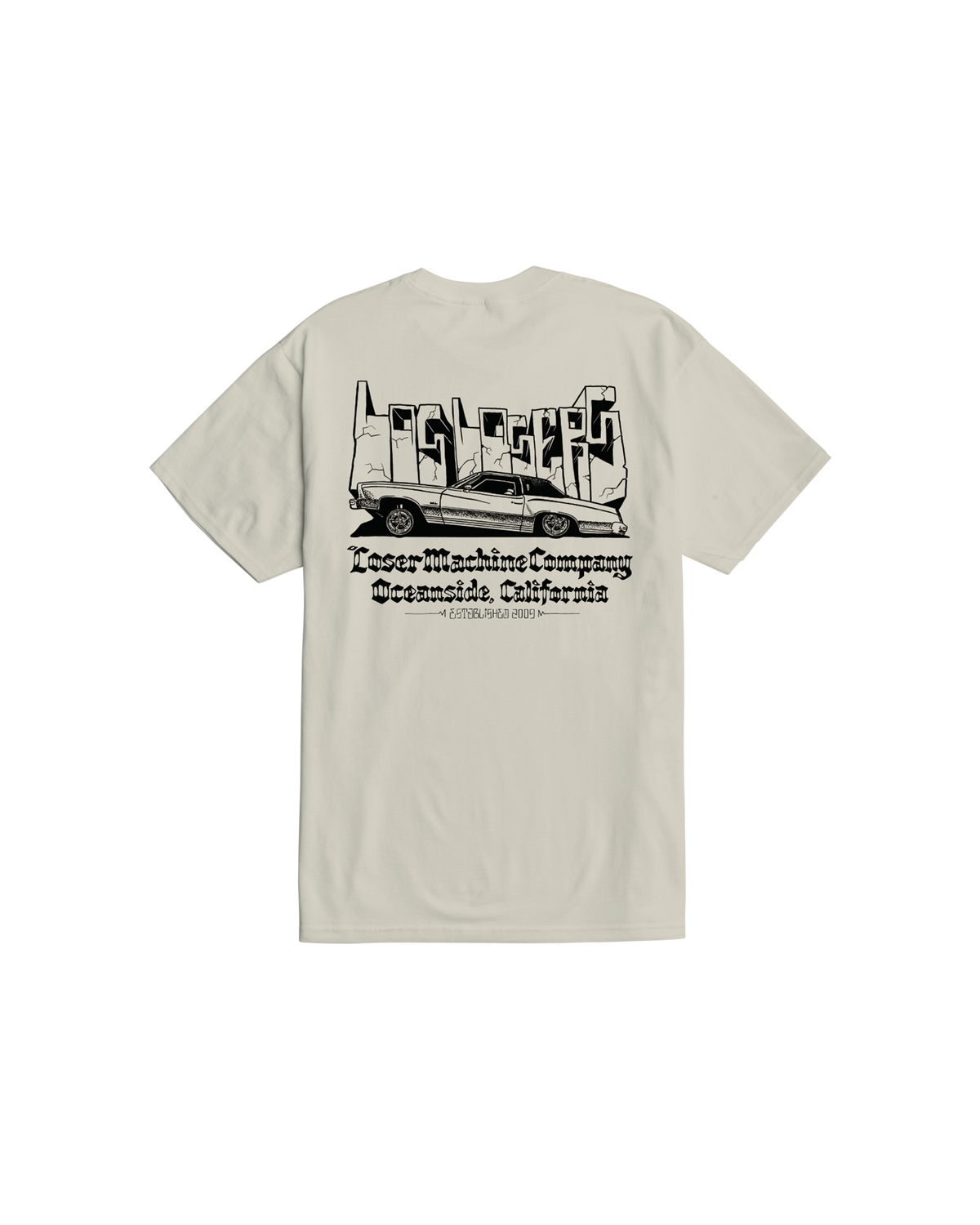 loser machine hood rich stock t-shirt cream