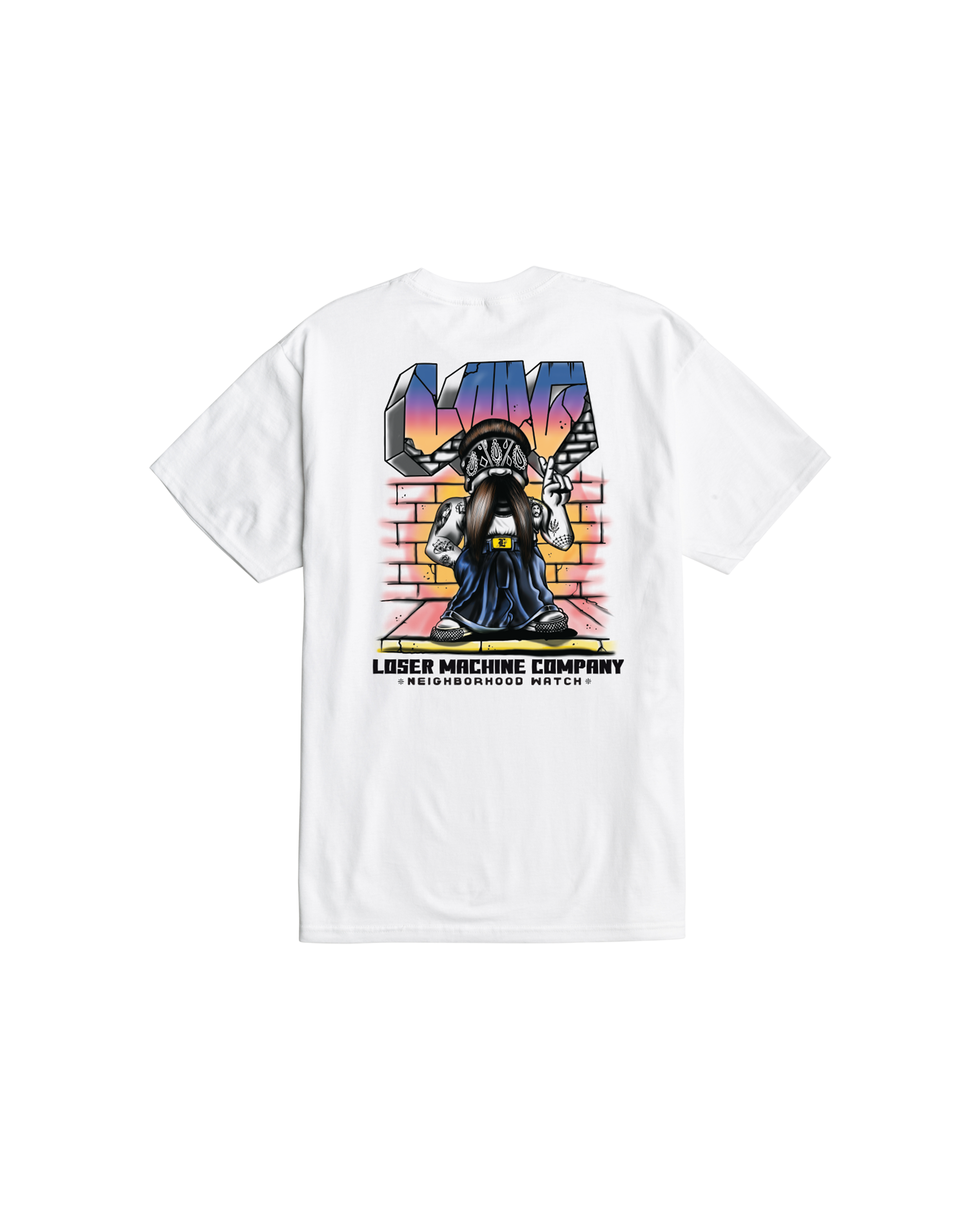 loser machine neighborhood watch stock t-shirt white
