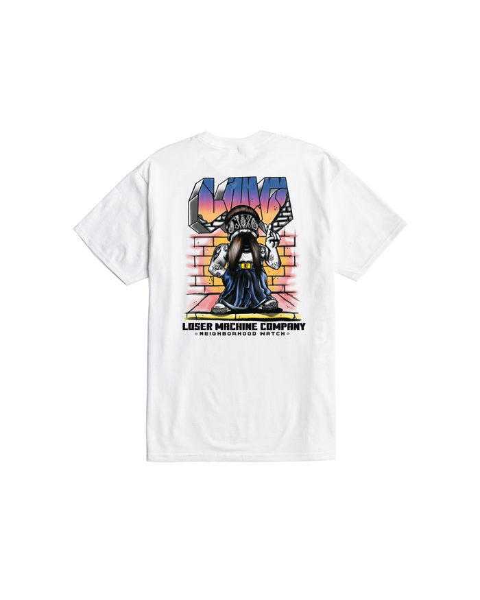 loser machine neighborhood watch stock t-shirt white