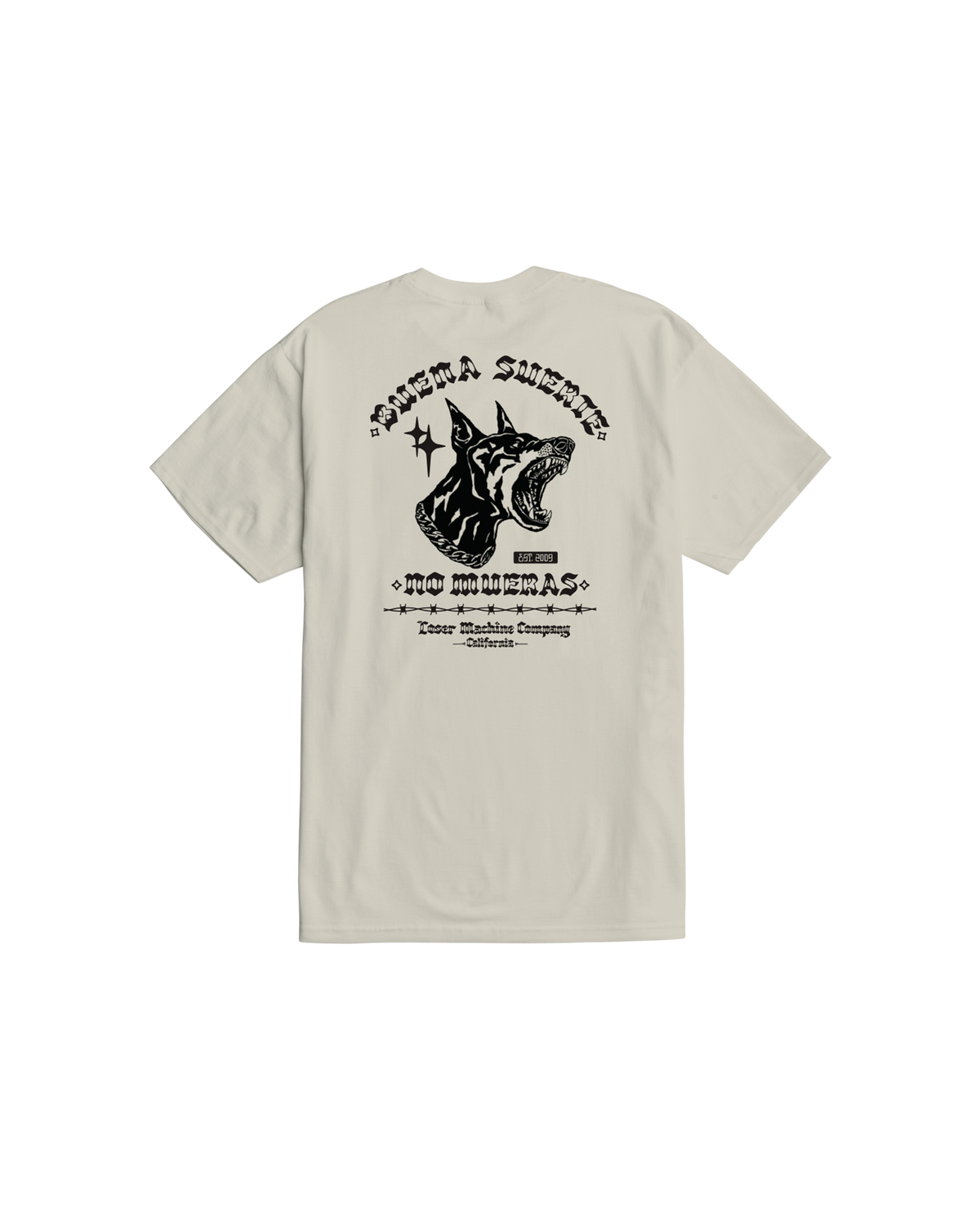 loser machine shattered stock t-shirt cream