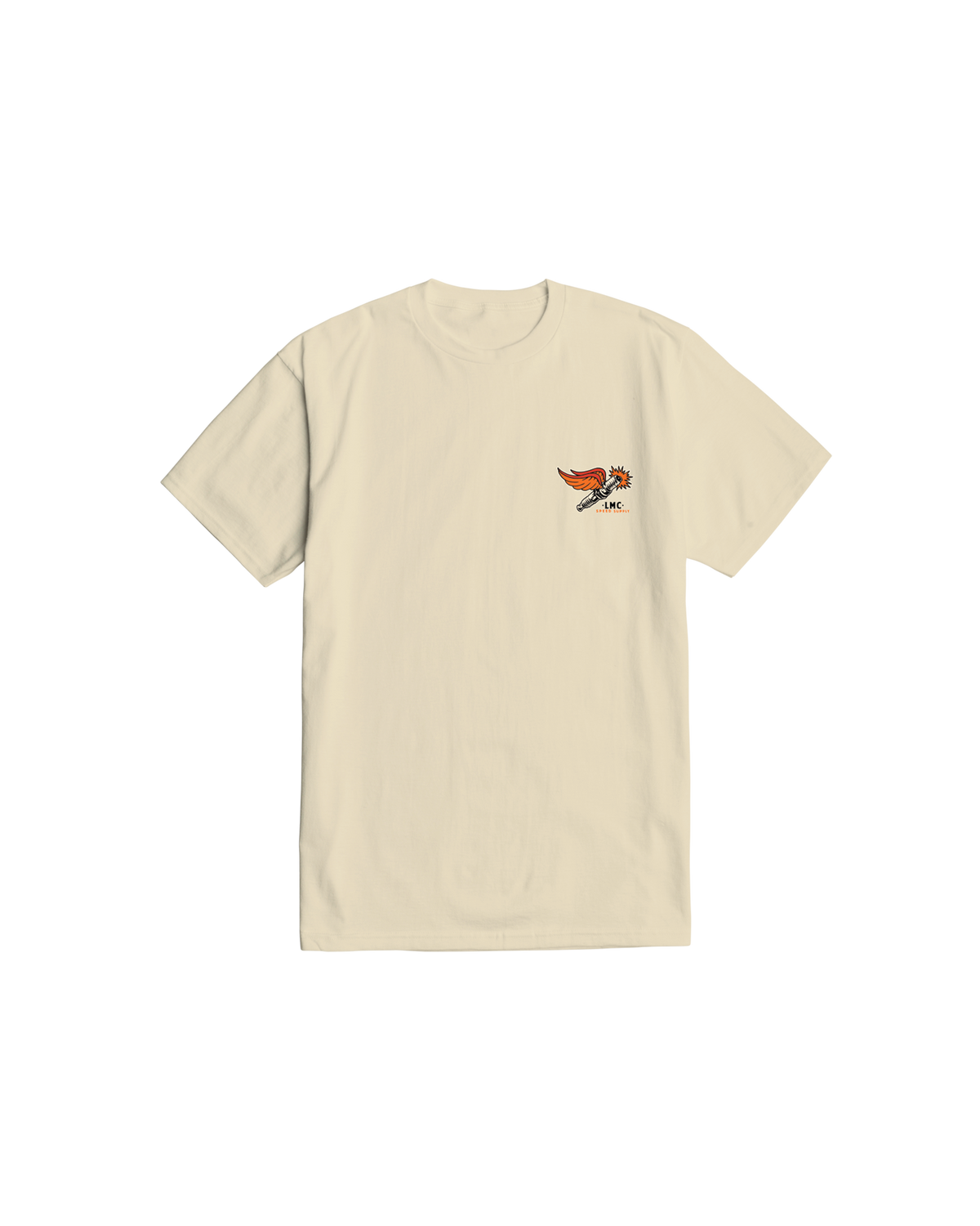loser machine spark plug stock t-shirt cream