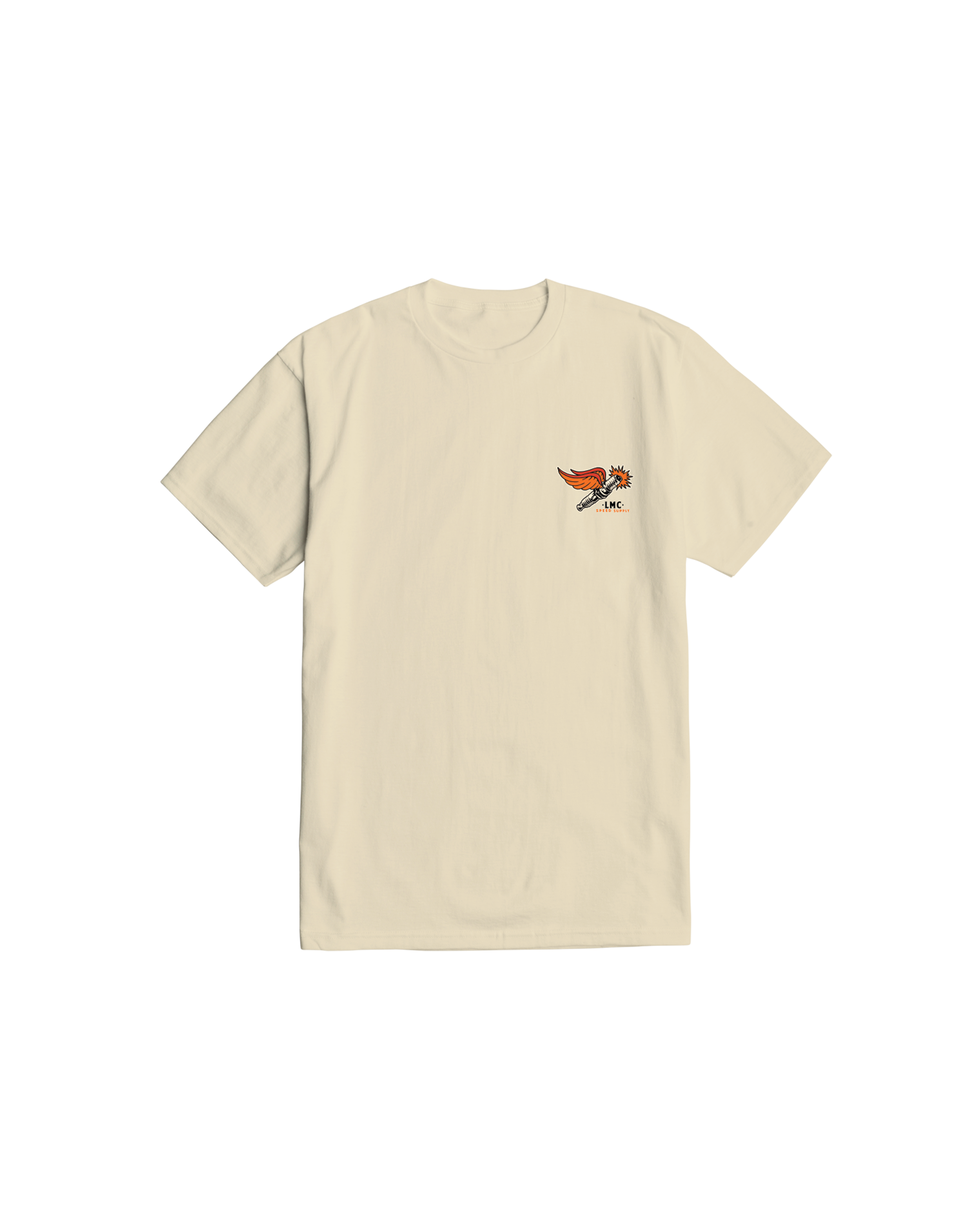 loser machine spark plug stock t-shirt cream