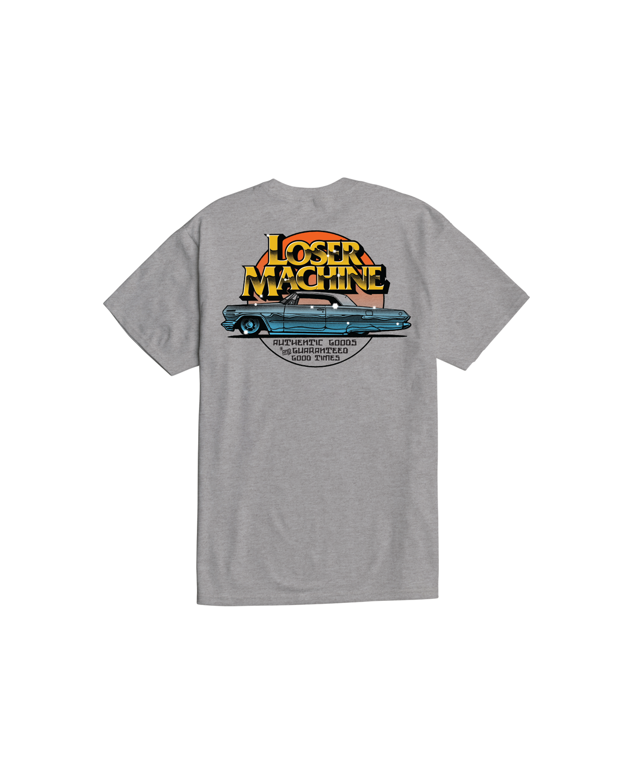 loser machine good times stock t-shirt heather grey