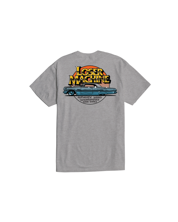 loser machine good times stock t-shirt heather grey