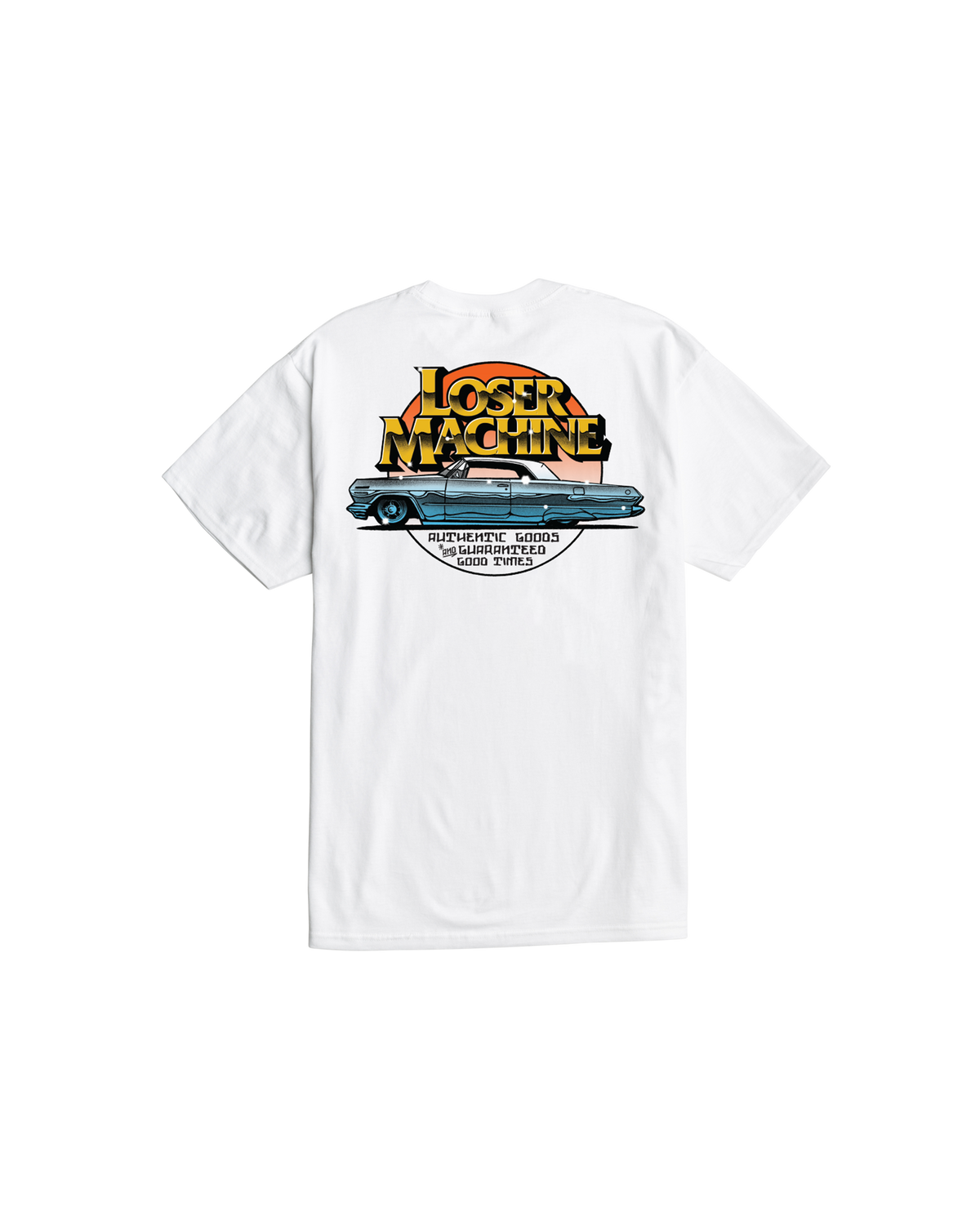 loser machine good times stock t-shirt white