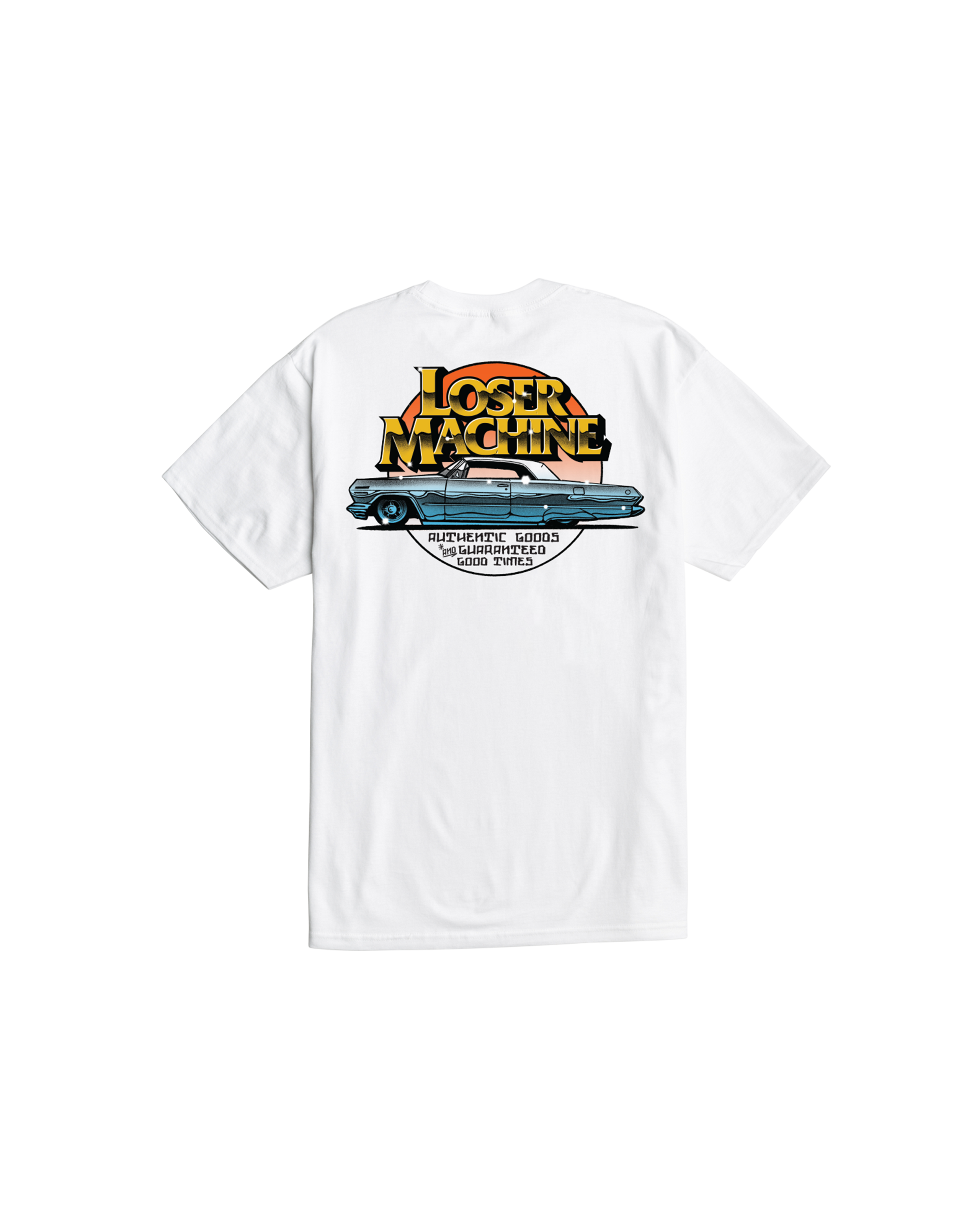 loser machine good times stock t-shirt white