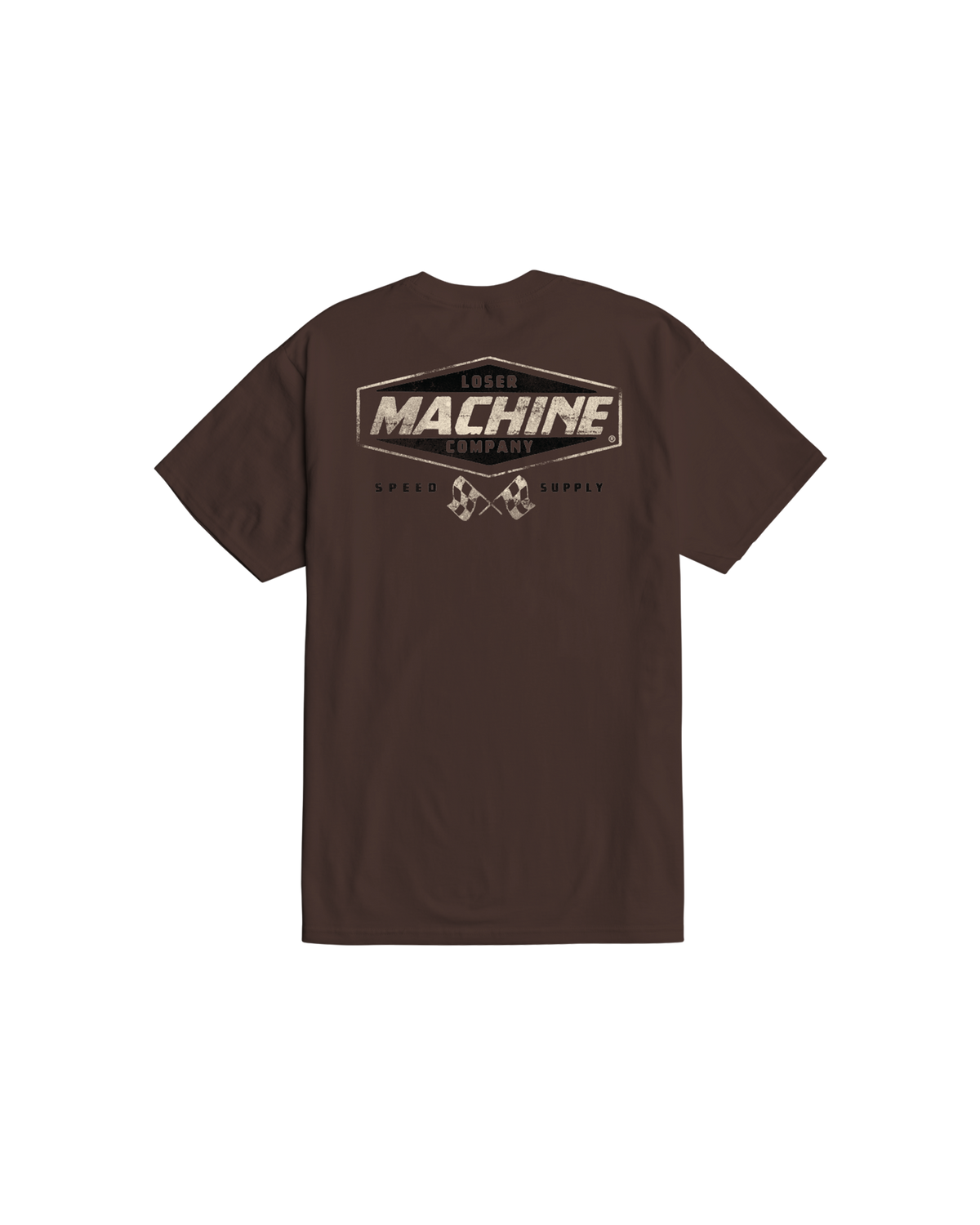 loser machine gravel road stock t-shirt java brown