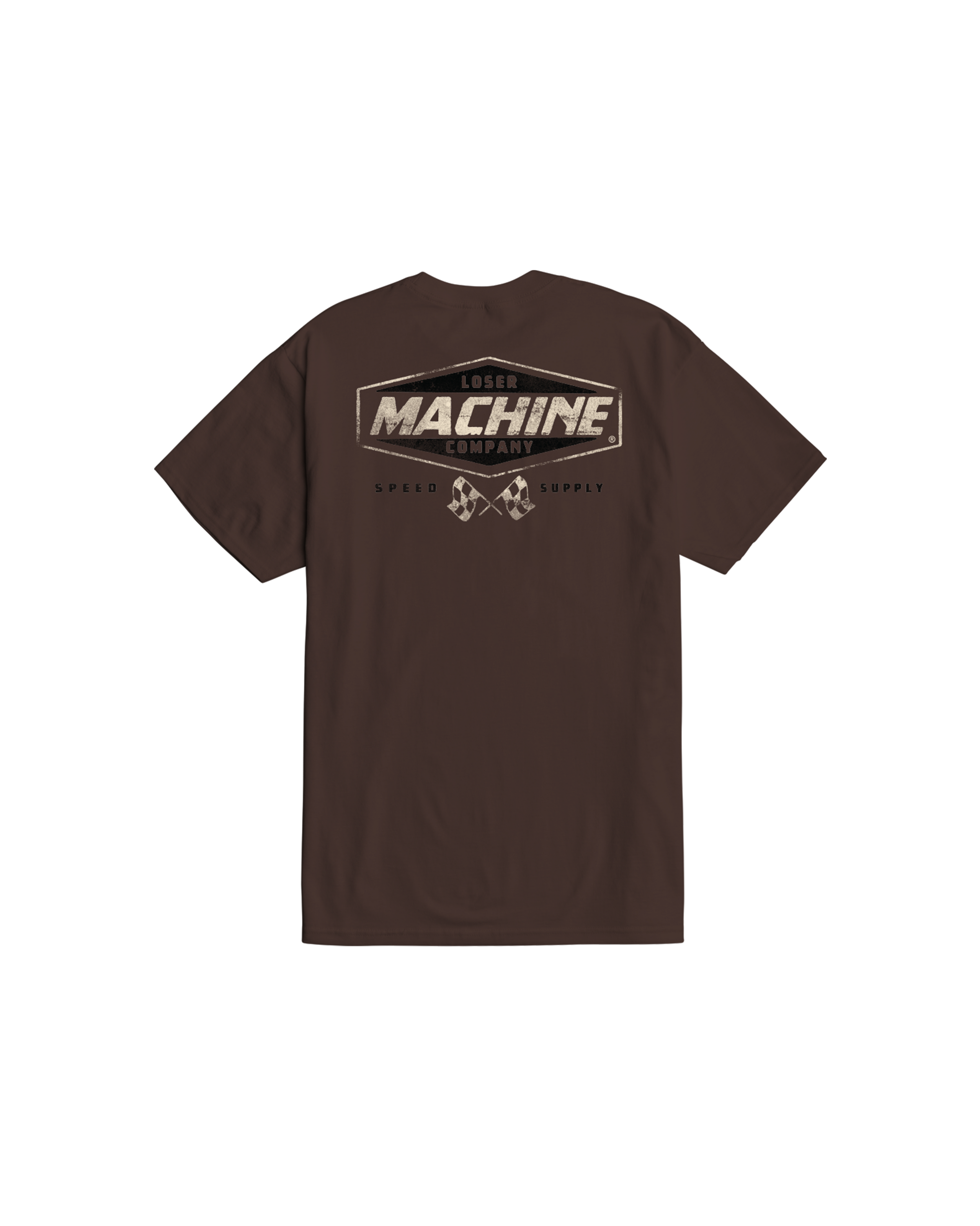 loser machine gravel road stock t-shirt java brown