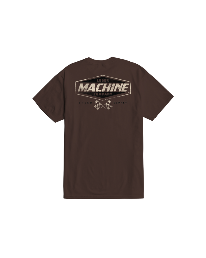 loser machine gravel road stock t-shirt java brown