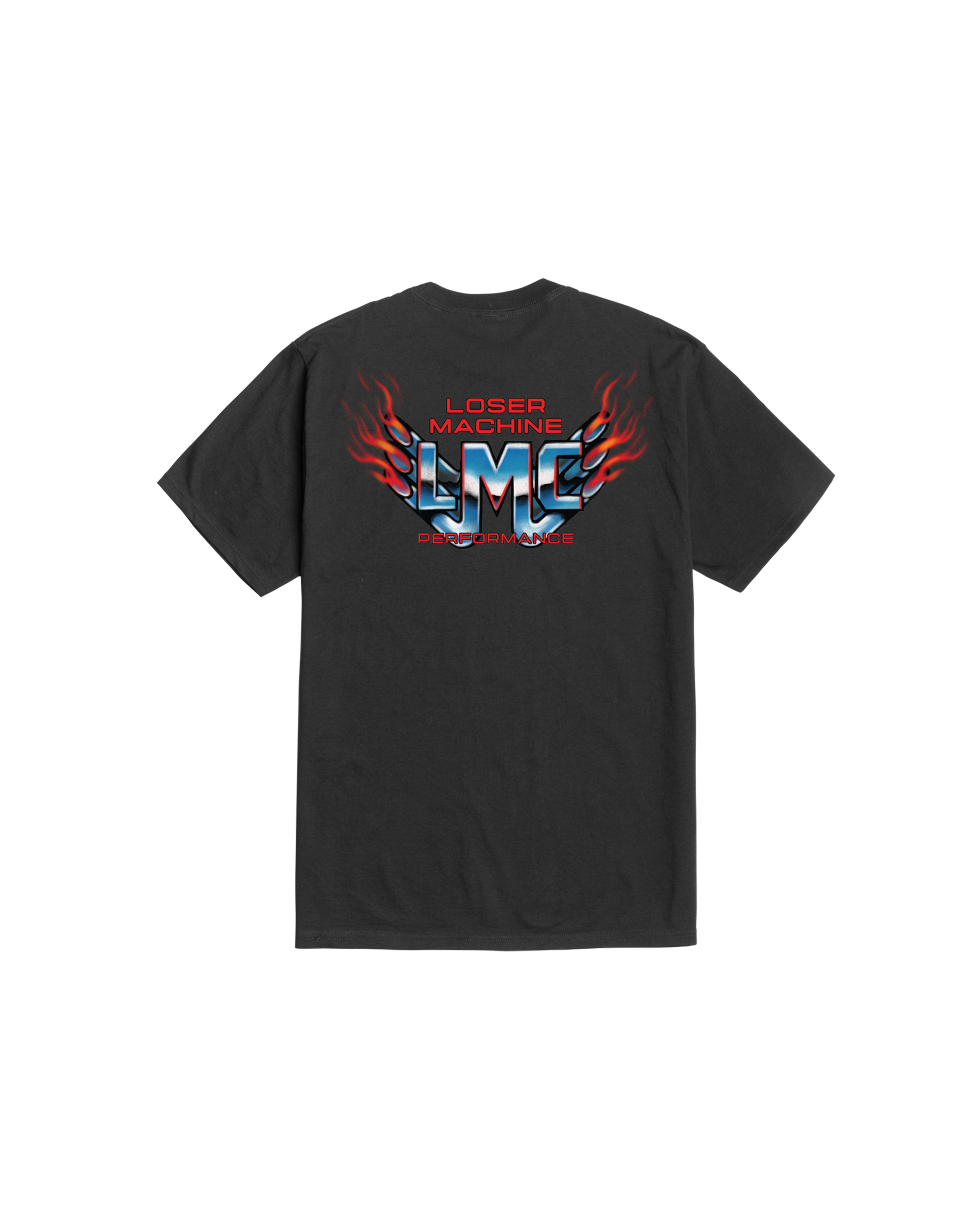 loser machine hot exhaust stock t-shirt black