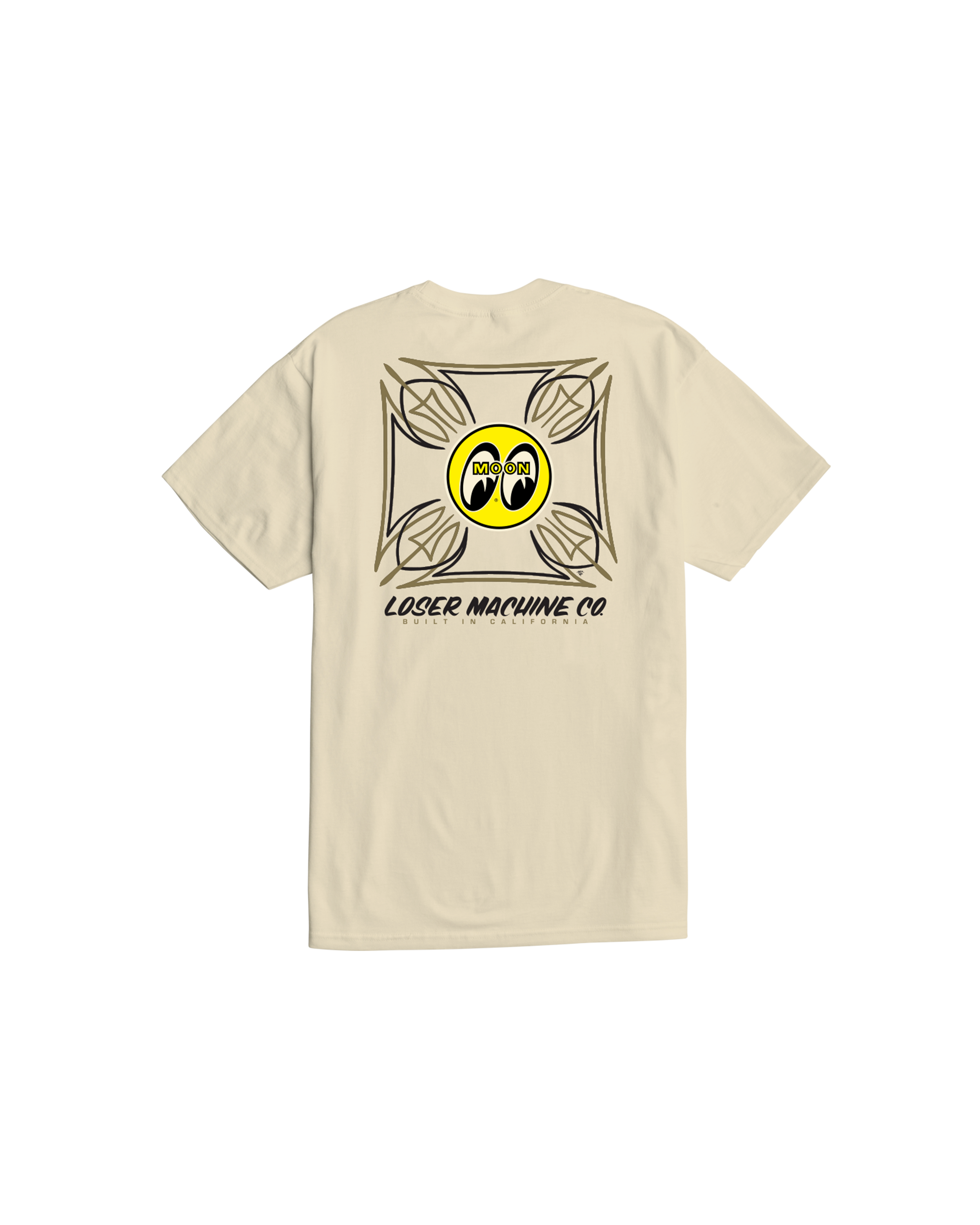 loser machine blue collar stock t-shirt cream