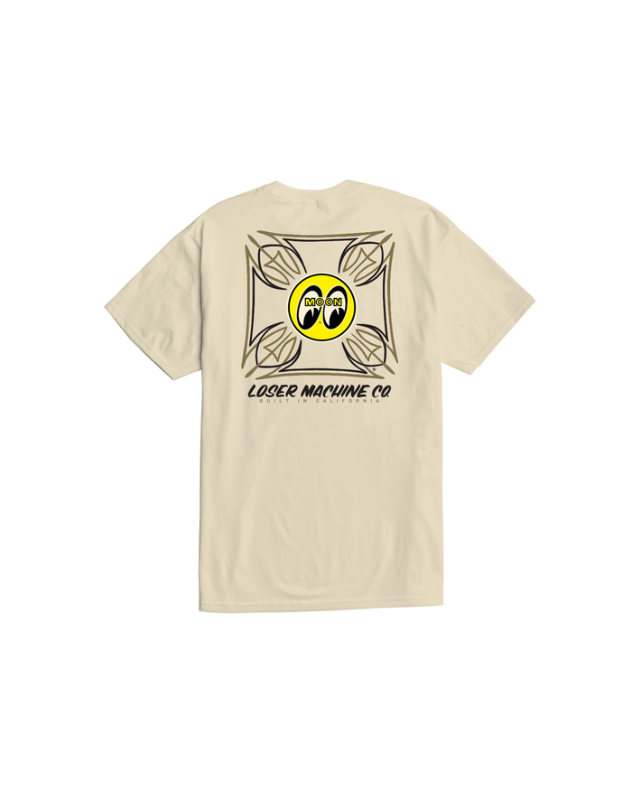 loser machine blue collar stock t-shirt cream