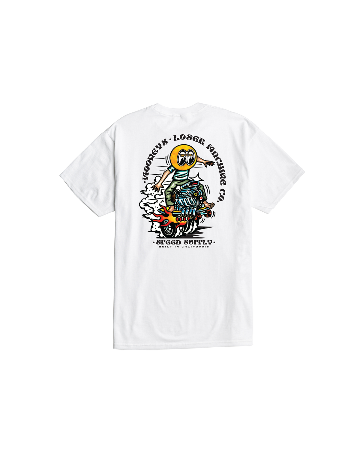 loser machine power slide stock t-shirt white