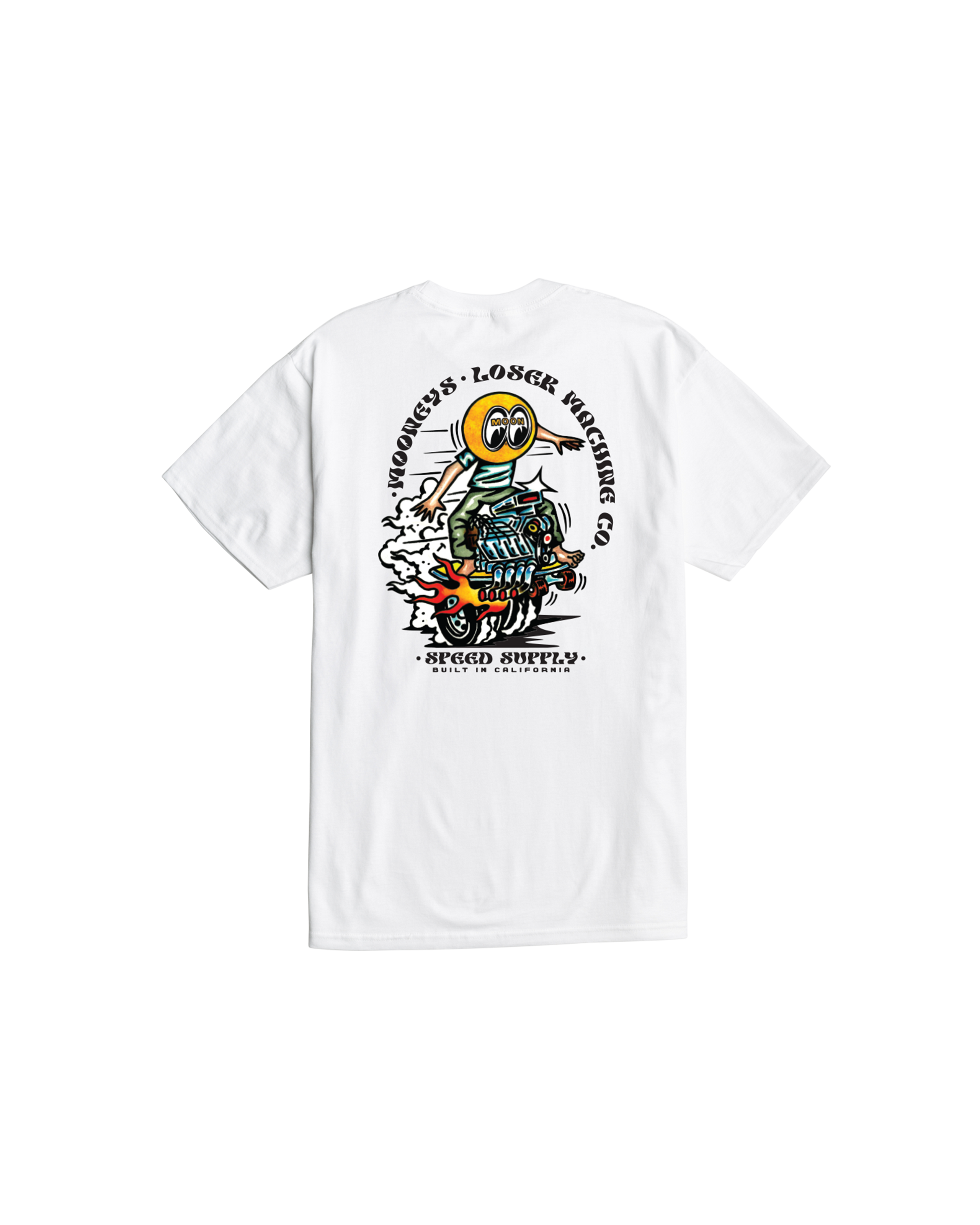 loser machine power slide stock t-shirt white